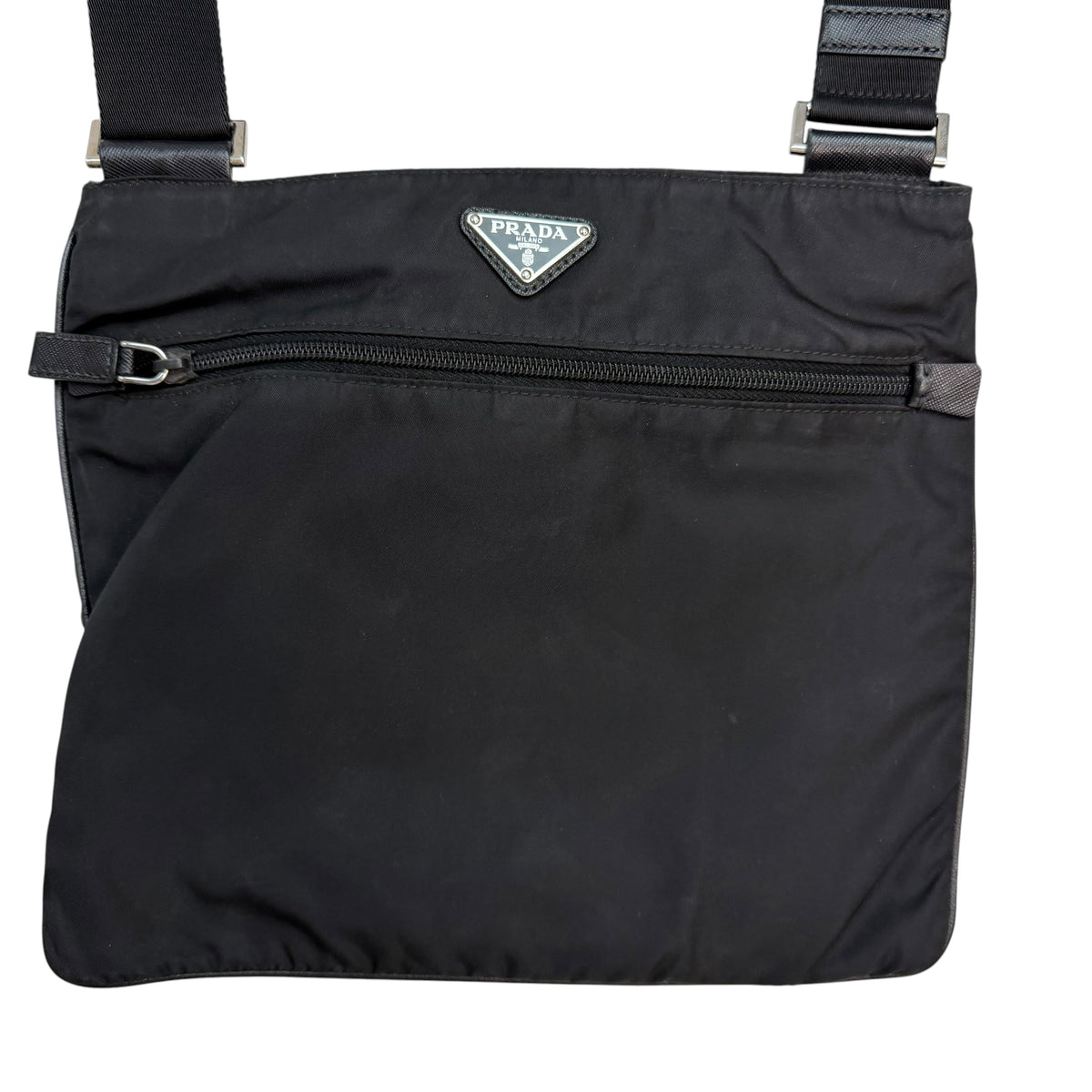 Prada Tessuto Nylon Messenger Bag Black