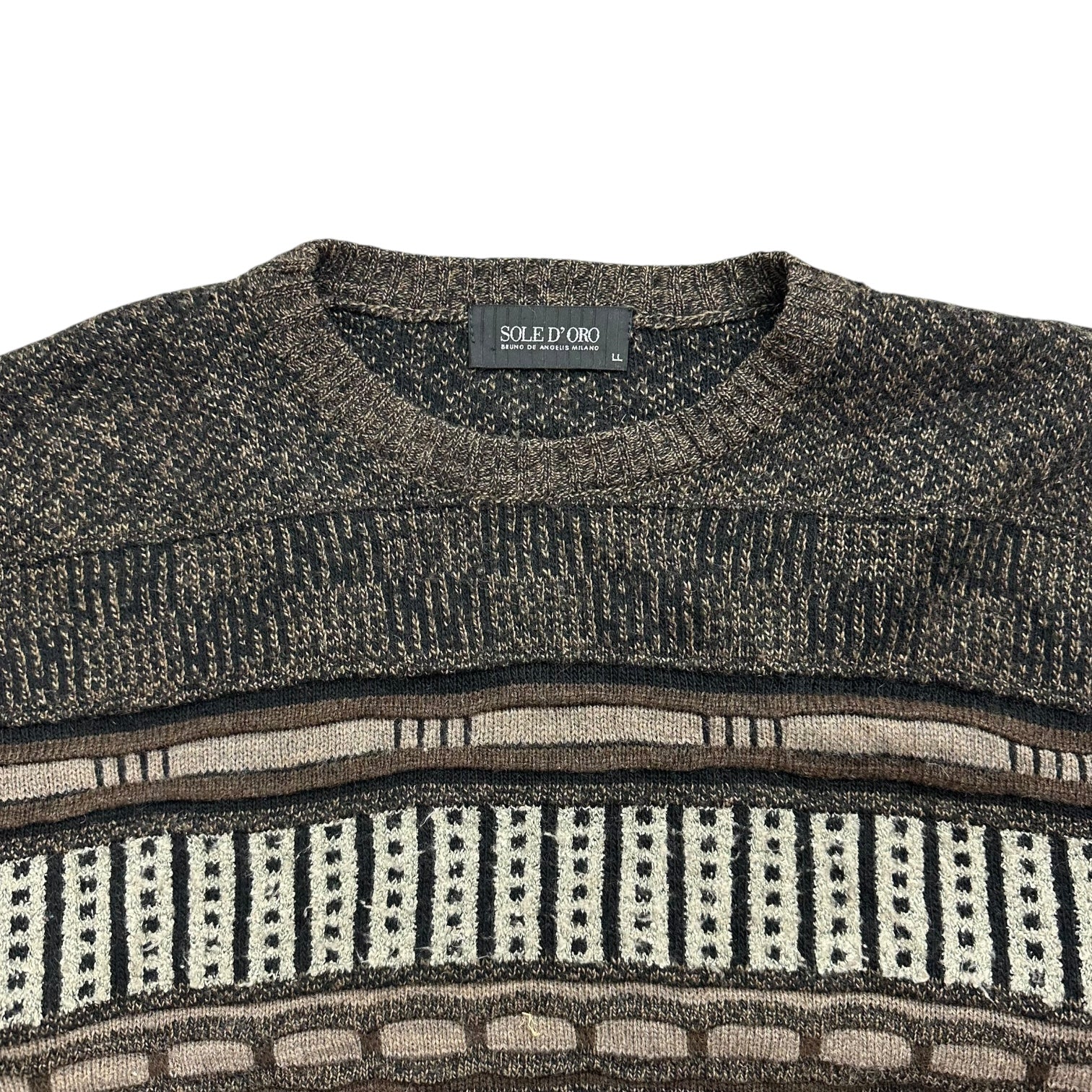 Vintage Sole D’oro Knit Sweater Brown/Beige