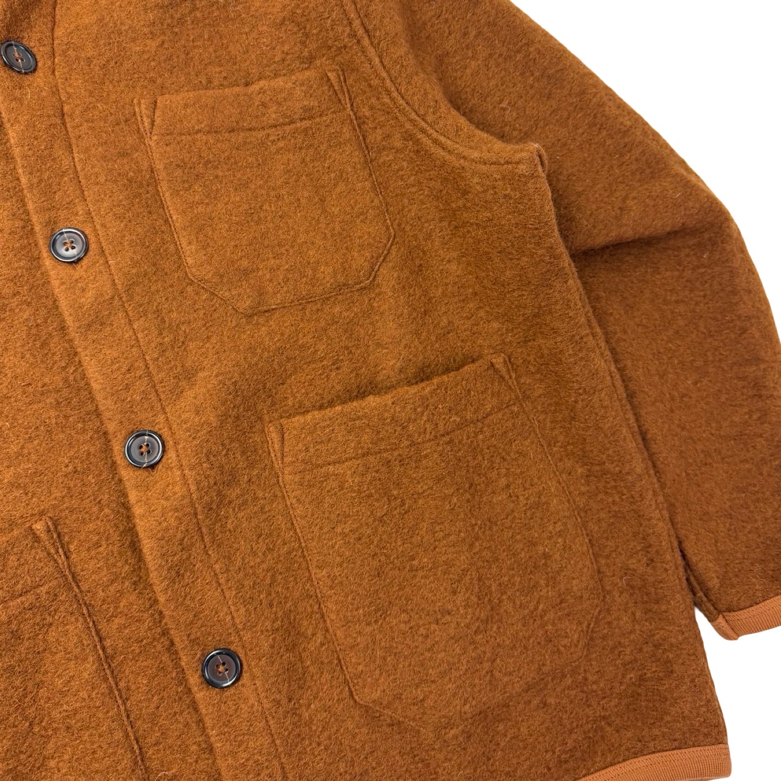 Universal Works Wool Fleece Cardigan Burnt Toffee