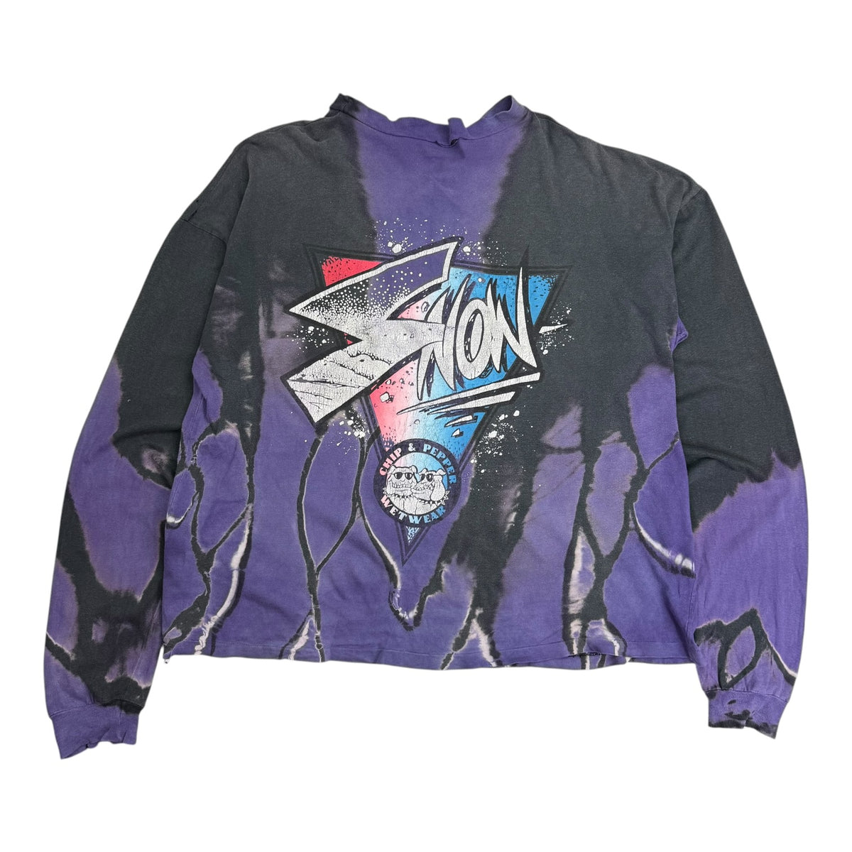 Vintage Chip And Pepper Wetwear Tie Dye L/S Tee Purple