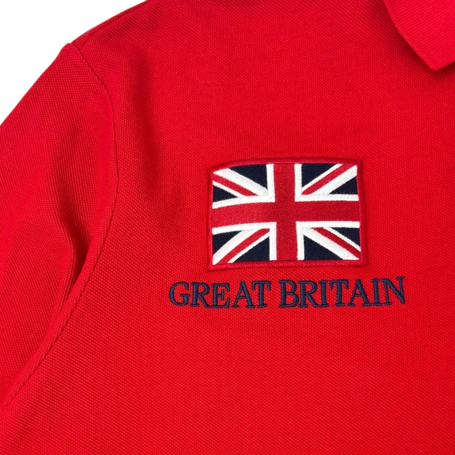 Vintage Polo Ralph Lauren Great Britain “3” Long Sleeve Polo Shirt Red