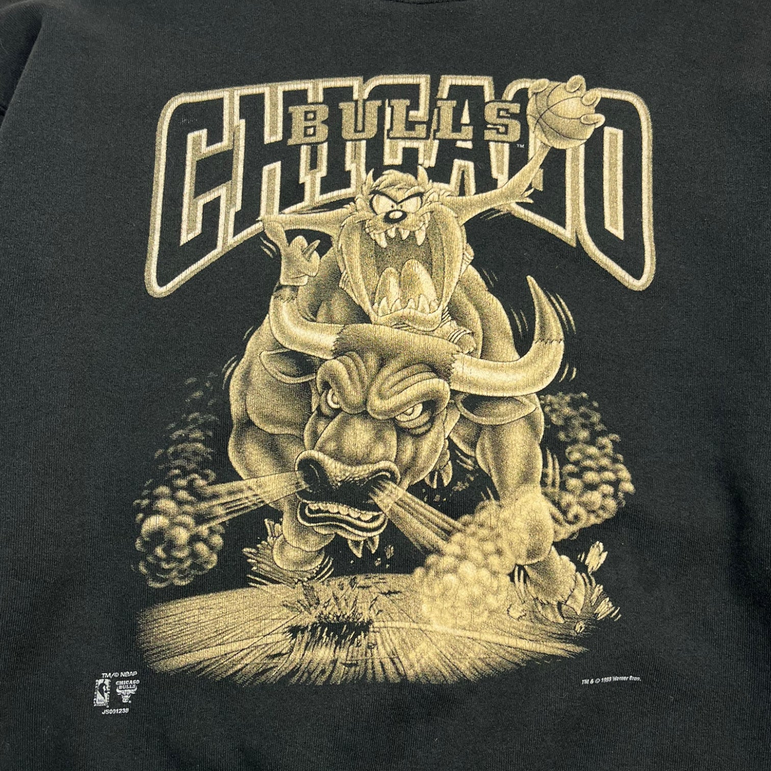 1993 Taz Chicago Bulls Bull Rider Crewneck Black