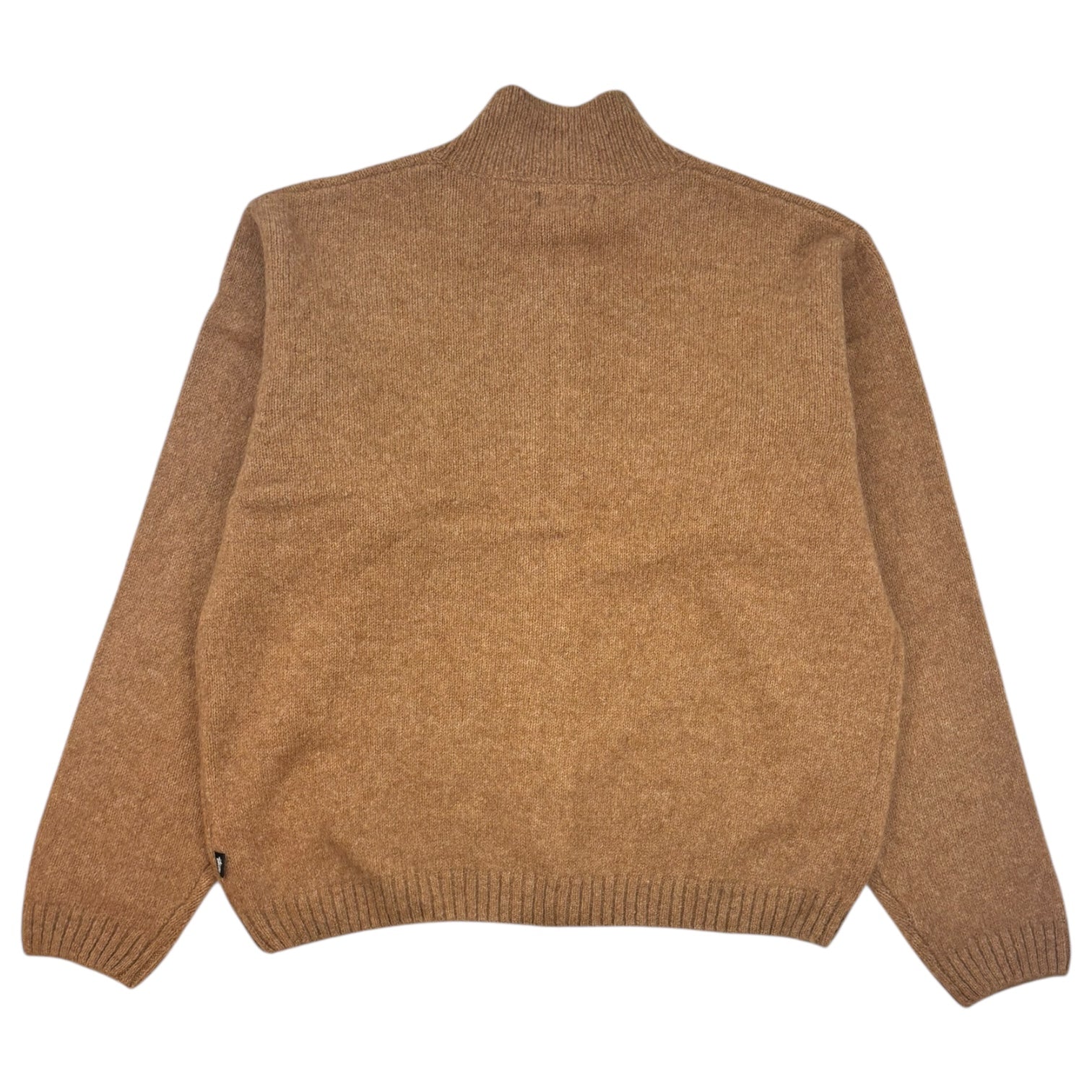 Stussy Brushed Mock Full-Zip Sweater Camel