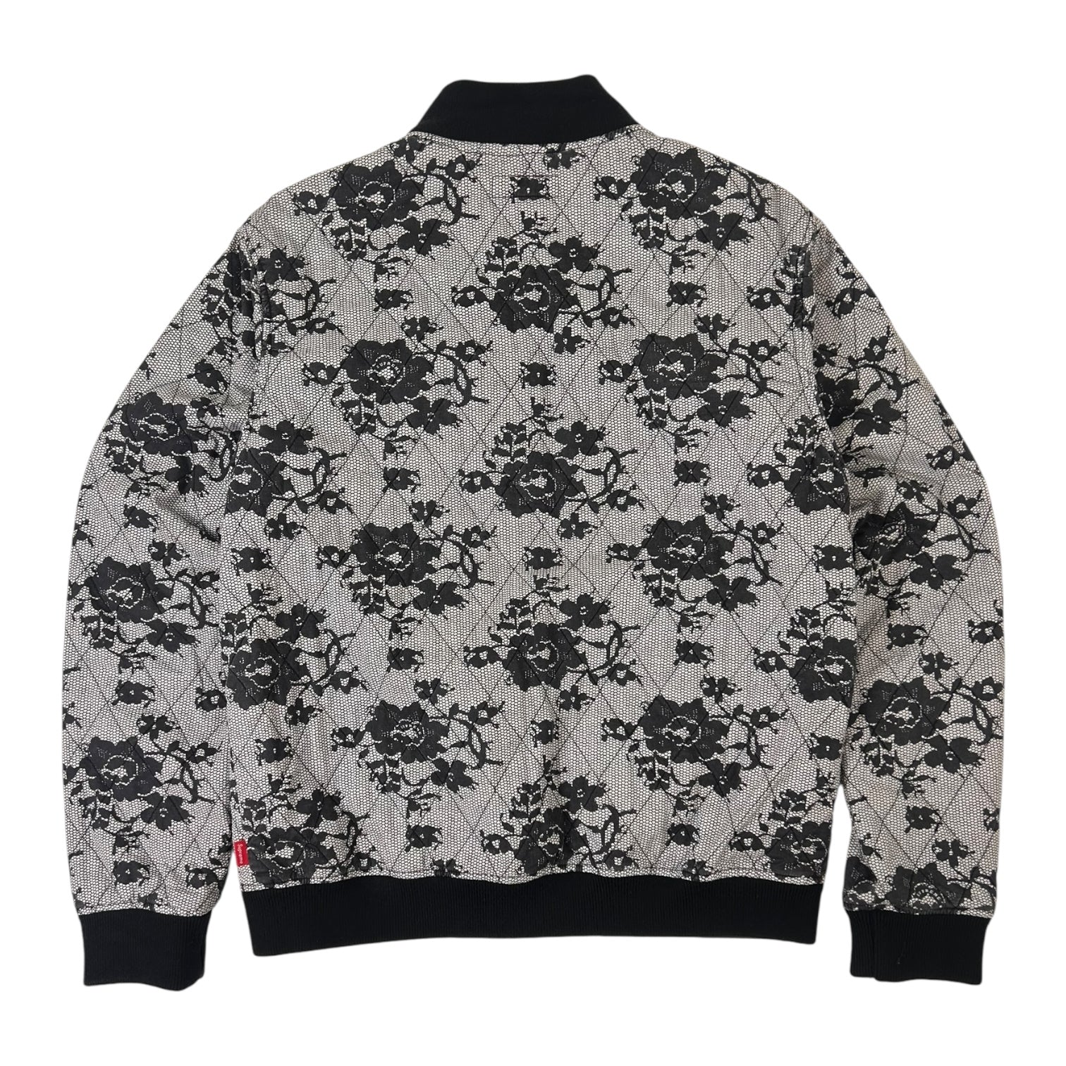 Supreme Quilted Lace Bomber Jacket Black/White