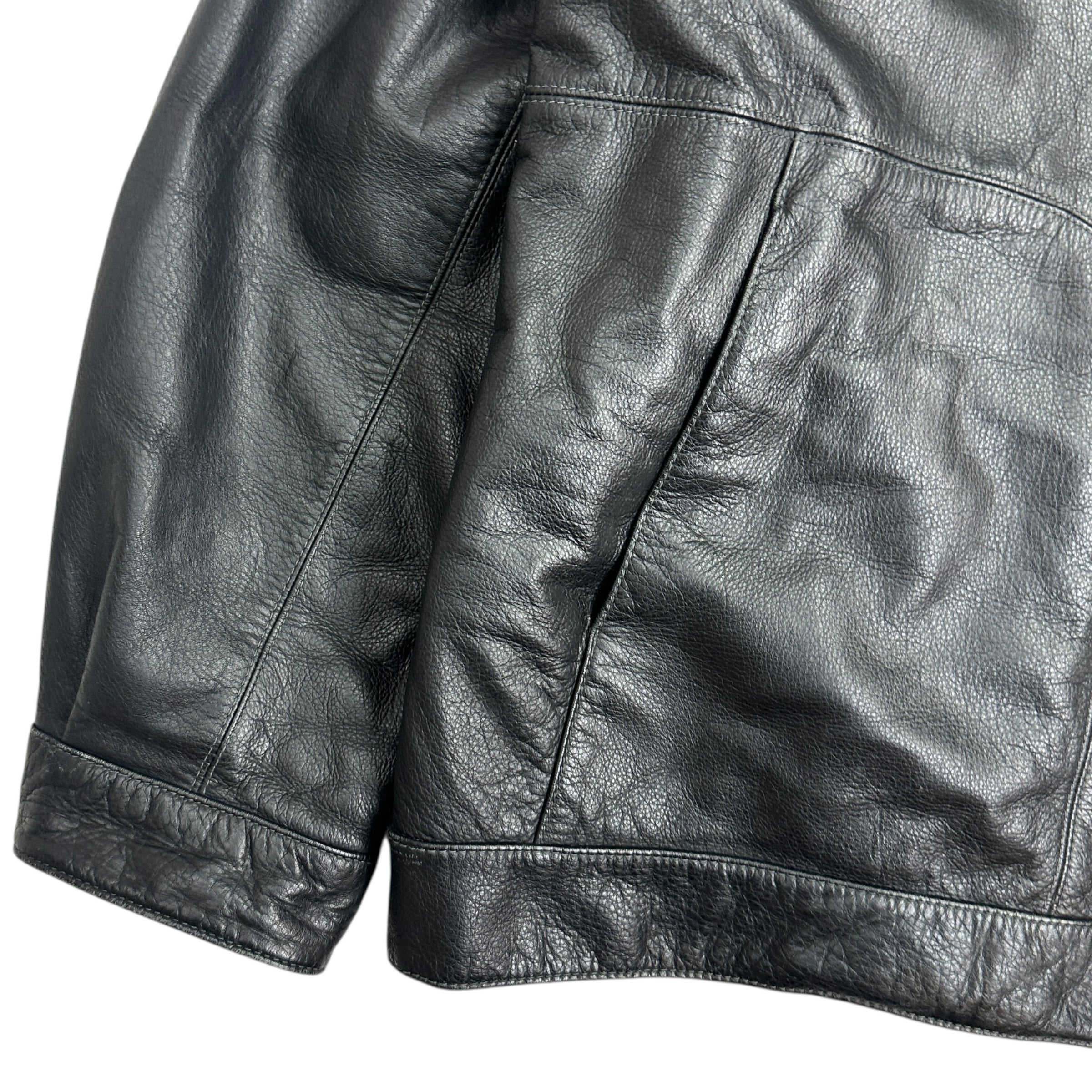 Vintage Britches Leather Bomber Jacket Black