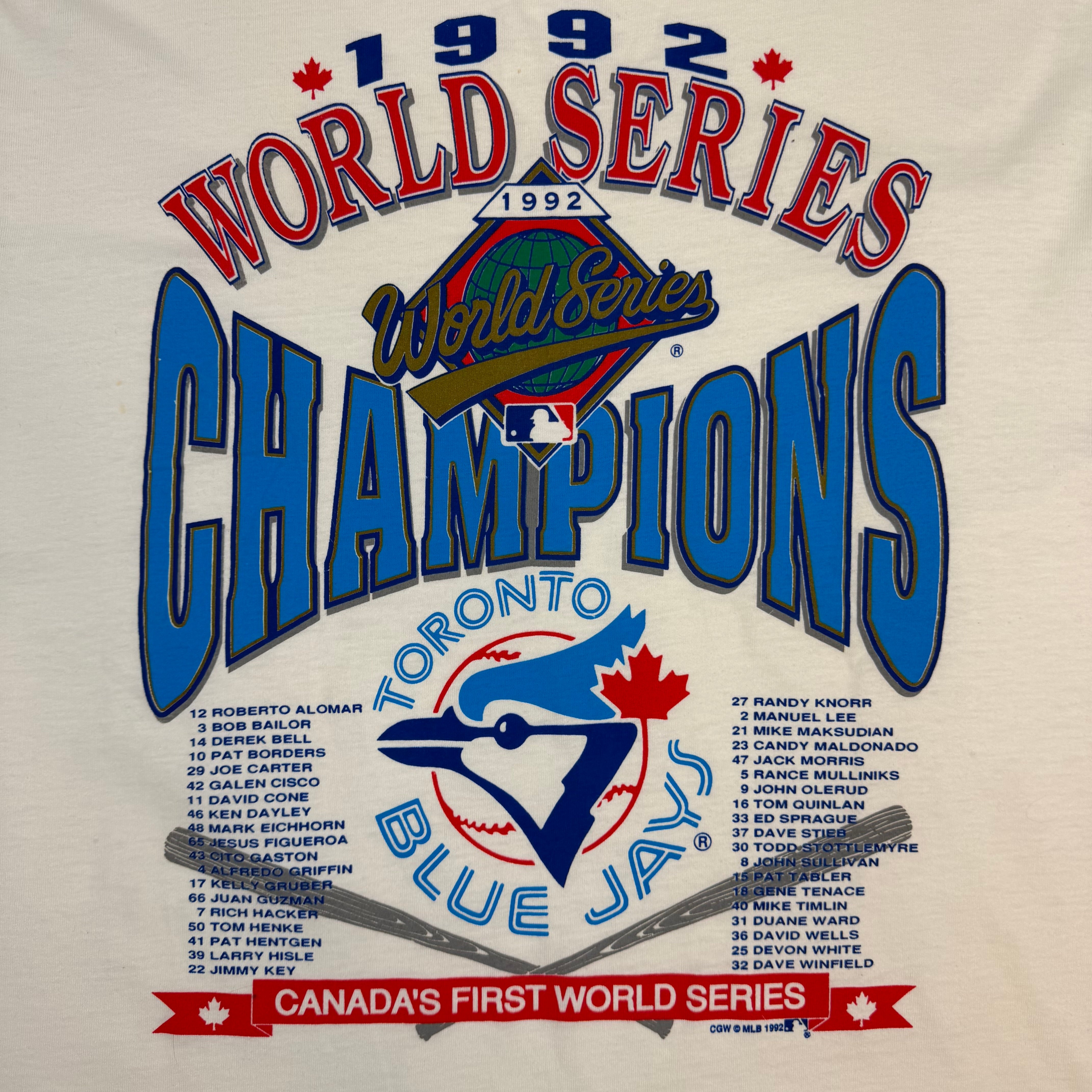 1992 Toronto Blue Jays World Series Champions Tee White