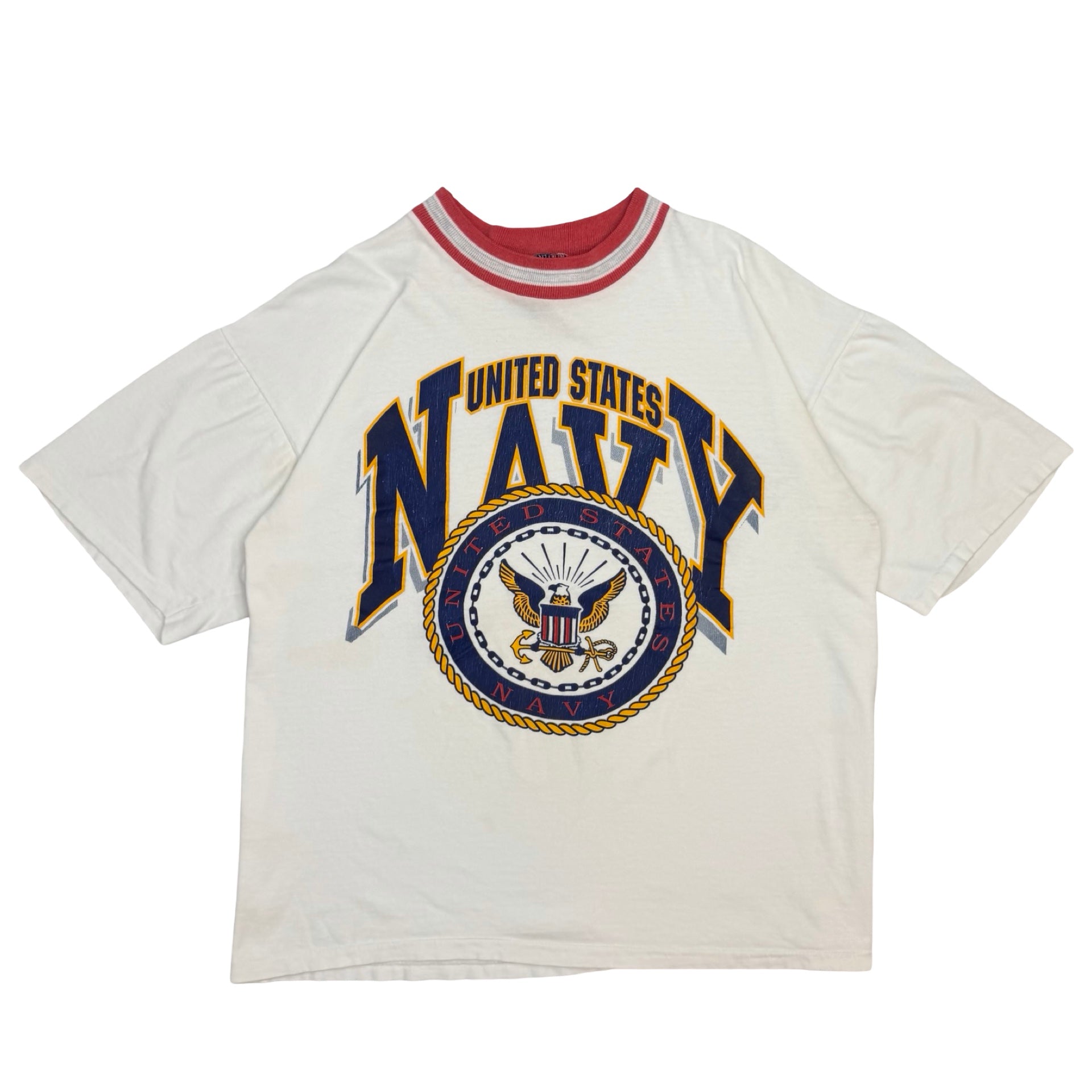 Vintage United States Navy Ringer Tee White
