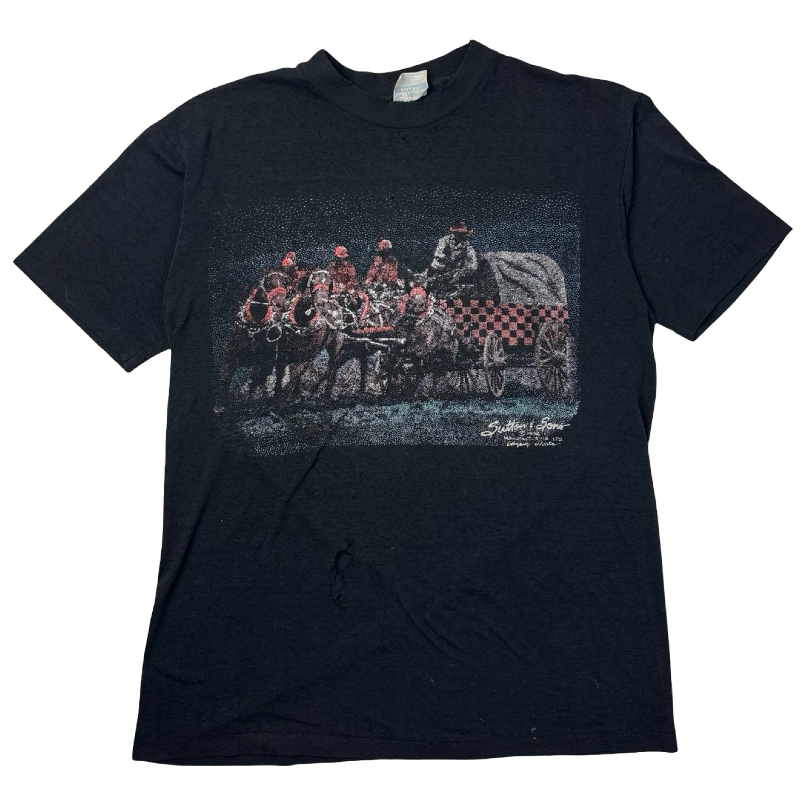 Vintage Sutton & Sons WPC Association Trashed T-Shirt Black