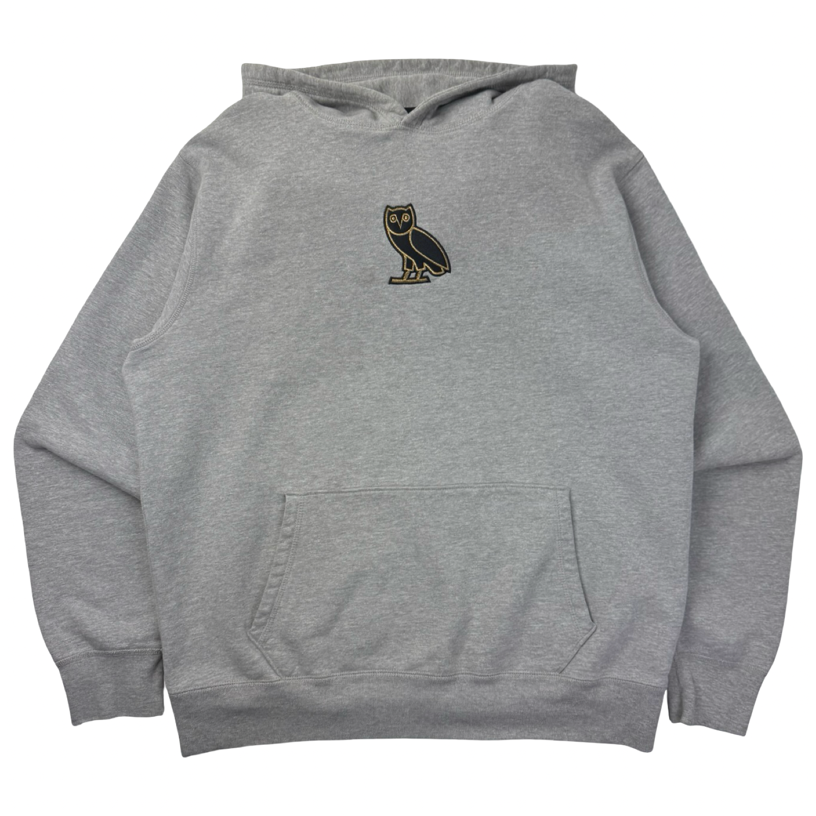 OVO Owl Logo Embroidery Hoodie Grey