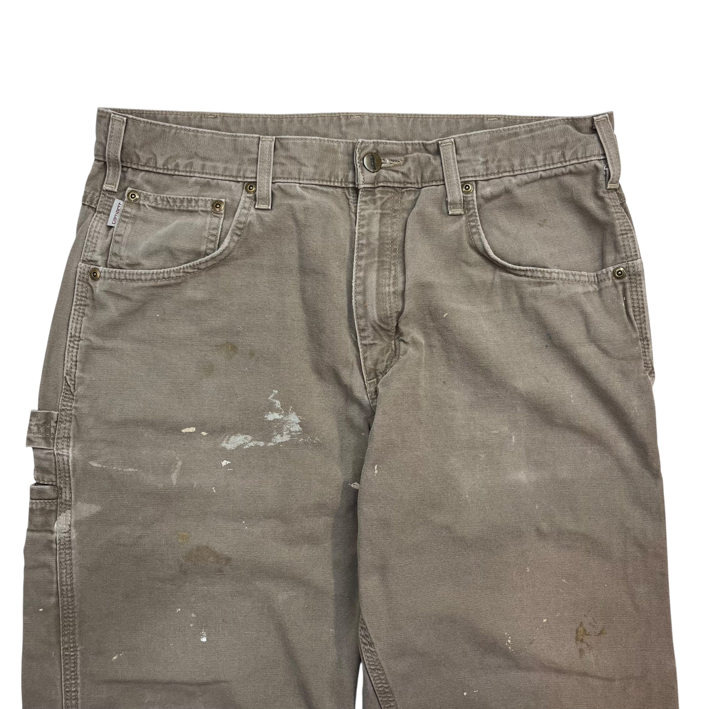 Vintage Carhartt Dungaree Pants Grey Beige