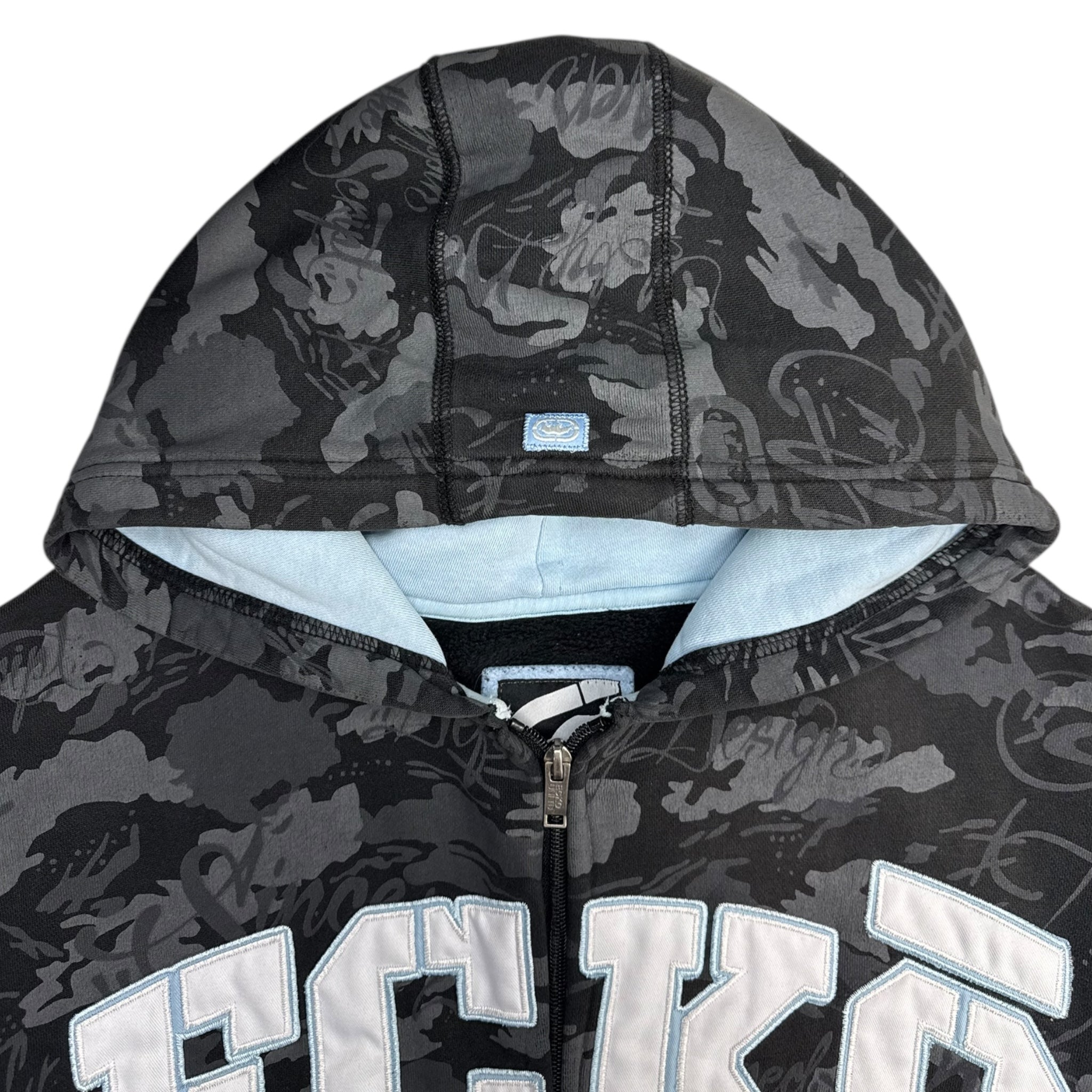 Vintage Y2K Ecko Unltd. Camo Graffiti Zip Up Hoodie