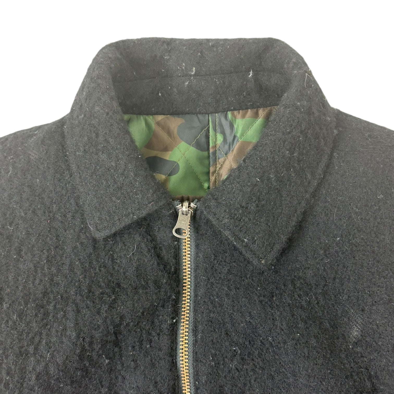 Stussy Boiled Wool Reversible Camo Bomber Jacket