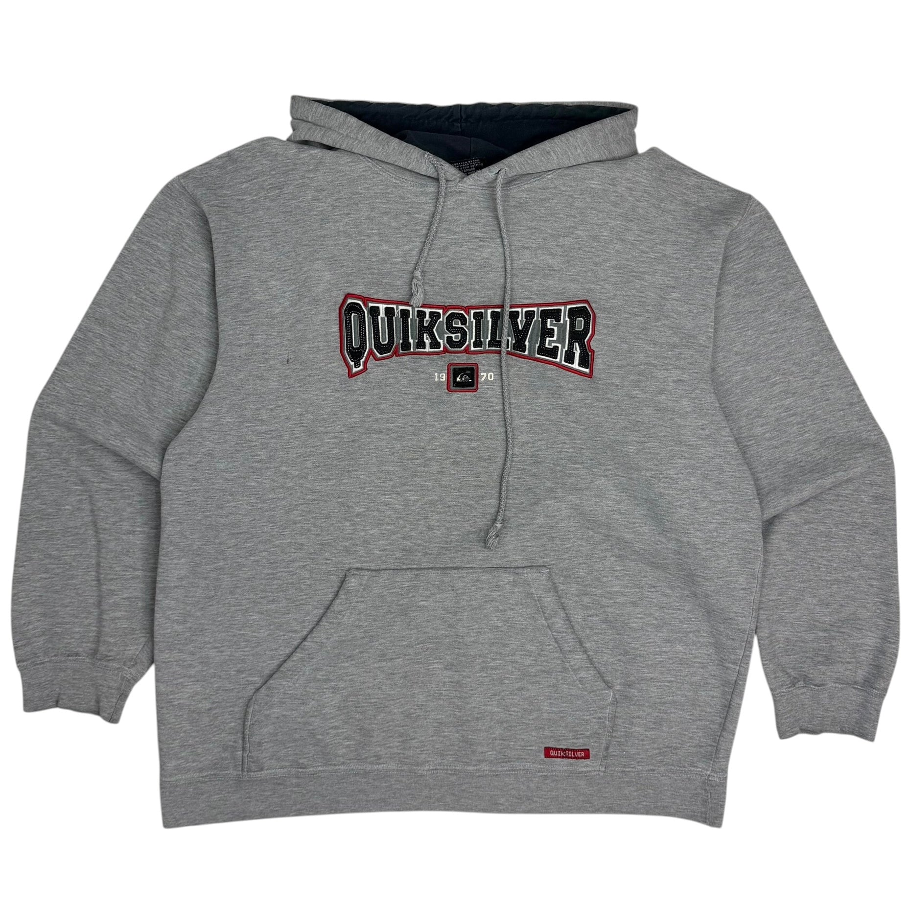 Vintage Quiksilver Embroidered Hoodie Grey