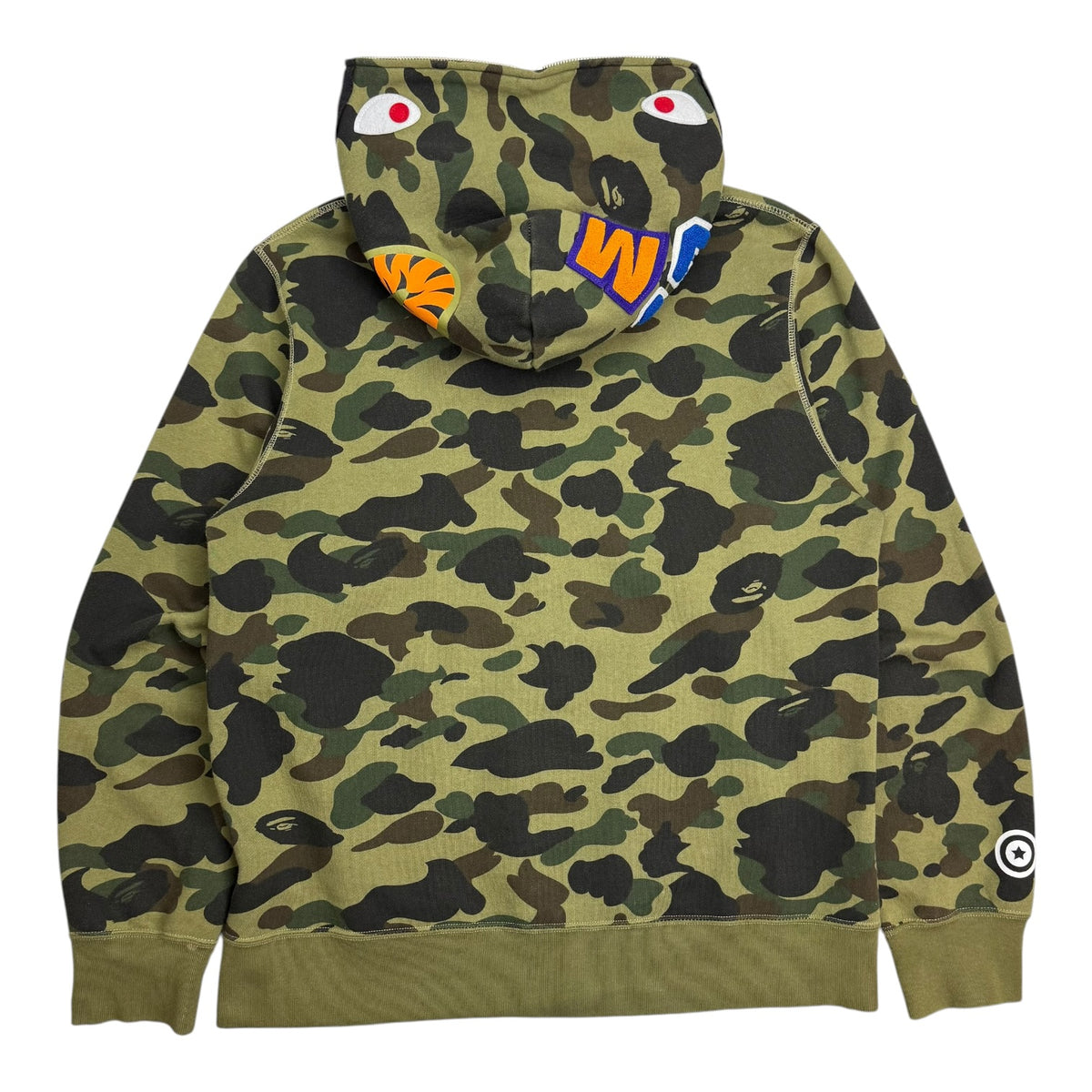 A Bathing Ape BAPE 1st Camo Full Zip Shark Hoodie Green