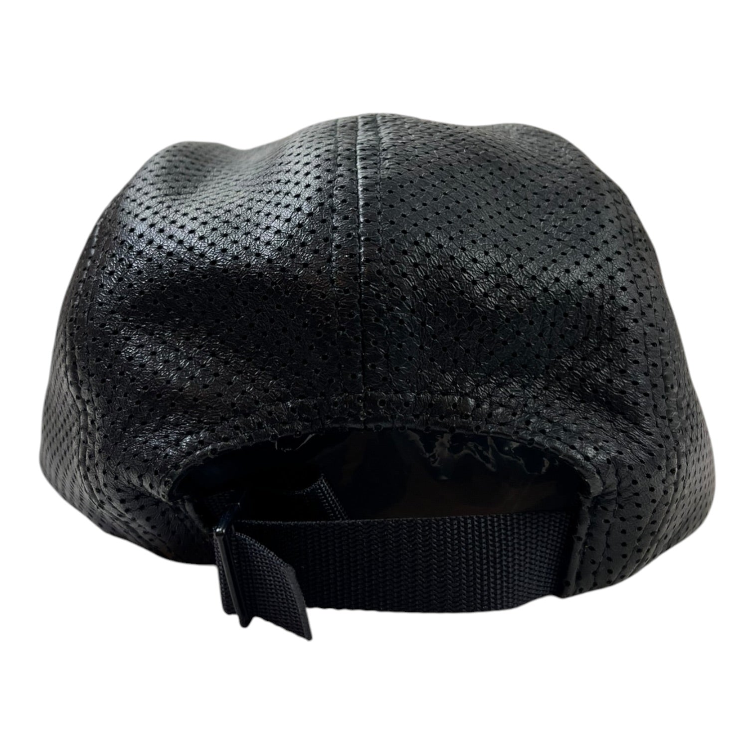 Supreme Perforated Leather Camp Cap Black