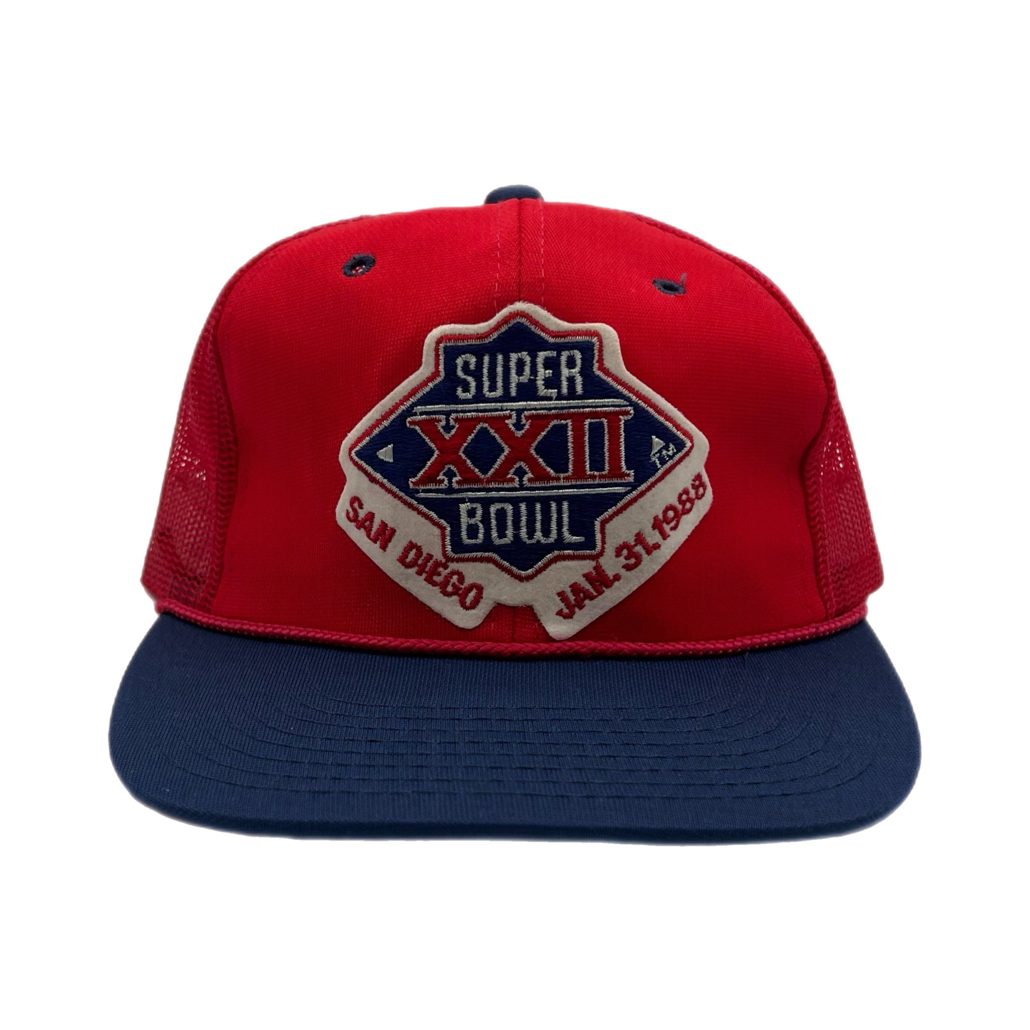 1988 SuperBowl XXII Sports Specialties Trucker Hat Red/Navy