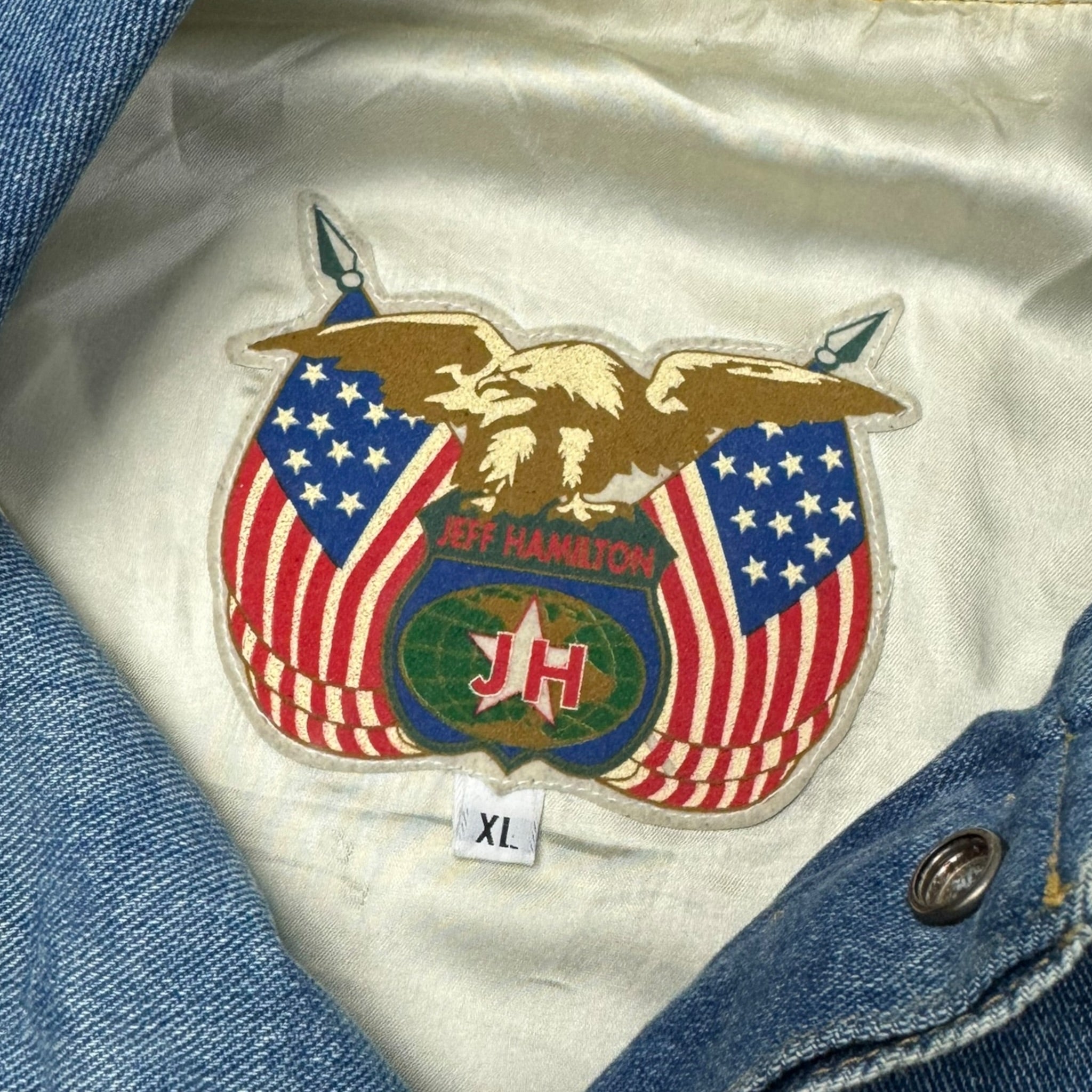 Vintage Jeff Hamilton Jeep USA Leather Sleeve Jacket