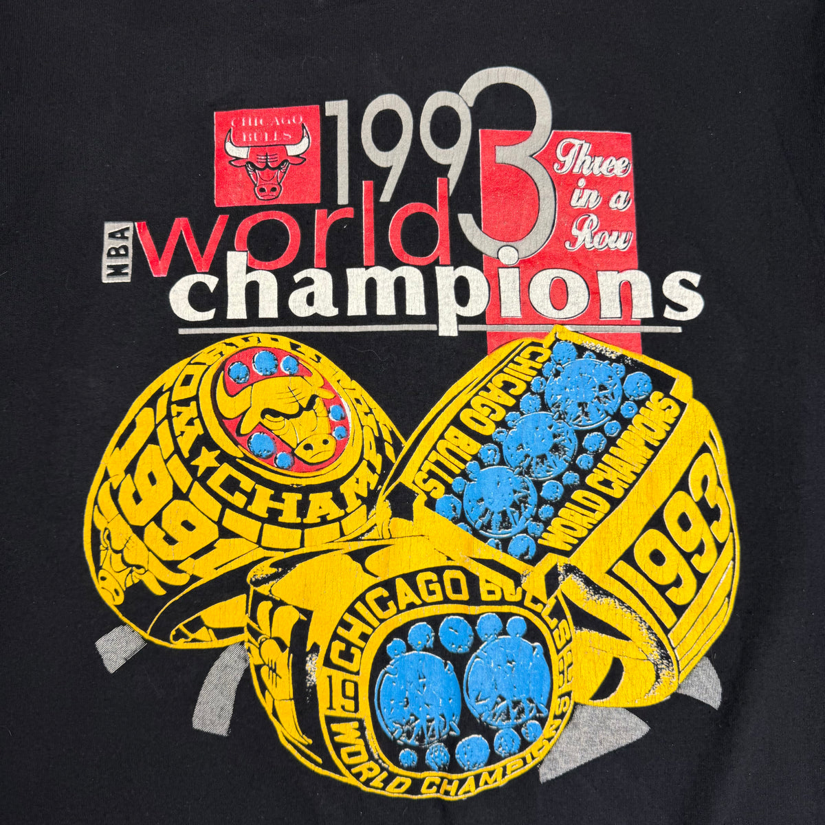 1993 Chicago Bulls World Champions Tee Black