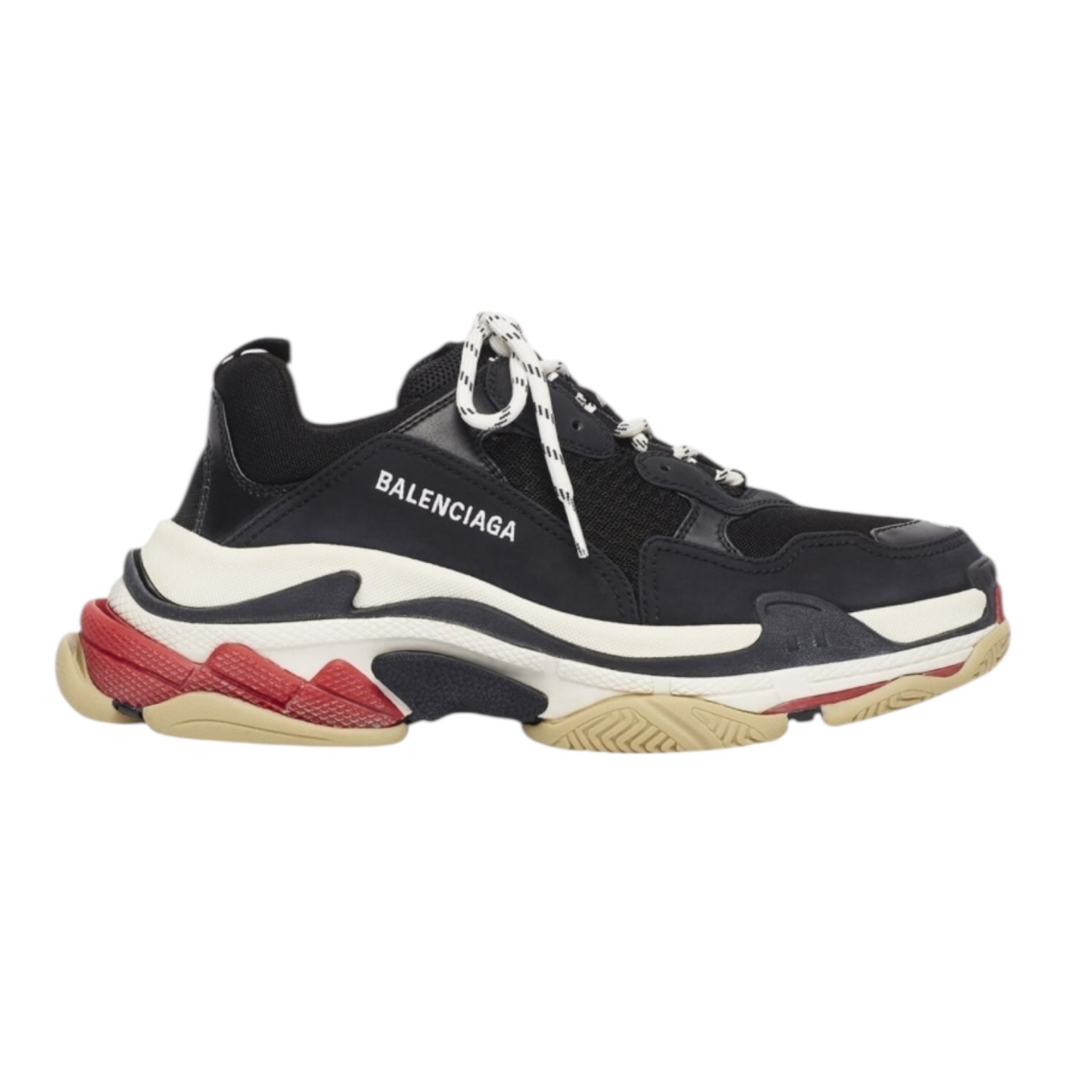 Balenciaga Triple S Black/White/Red (2018) (Used)