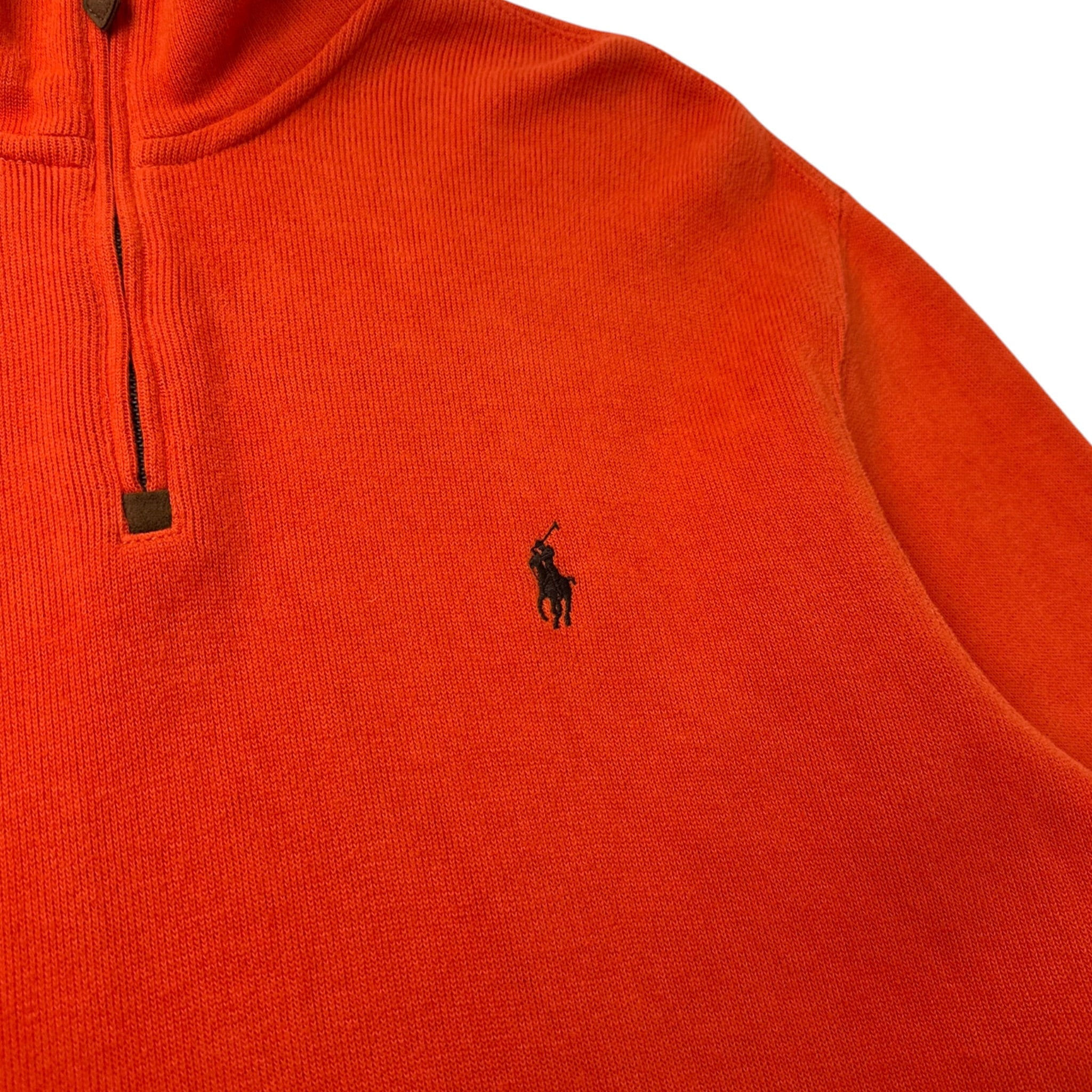 Polo Ralph Lauren Quarter Zip Fleecey Sweater Orange