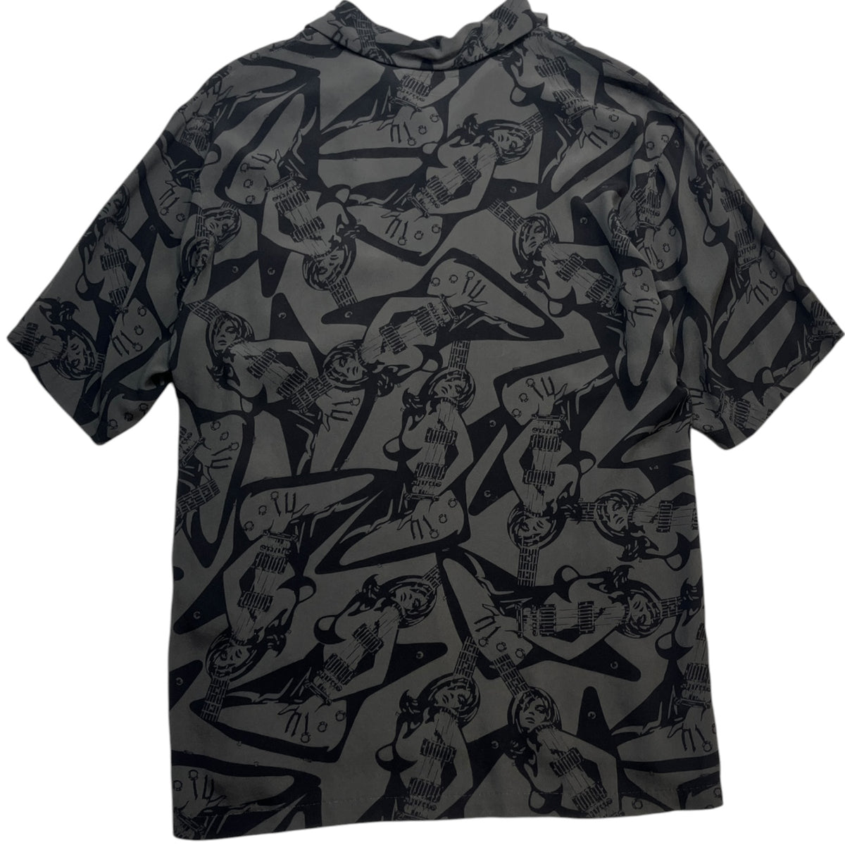 HYSTERIC GLAMOUR Guitar Girl Scratch Open-Collar Shirt