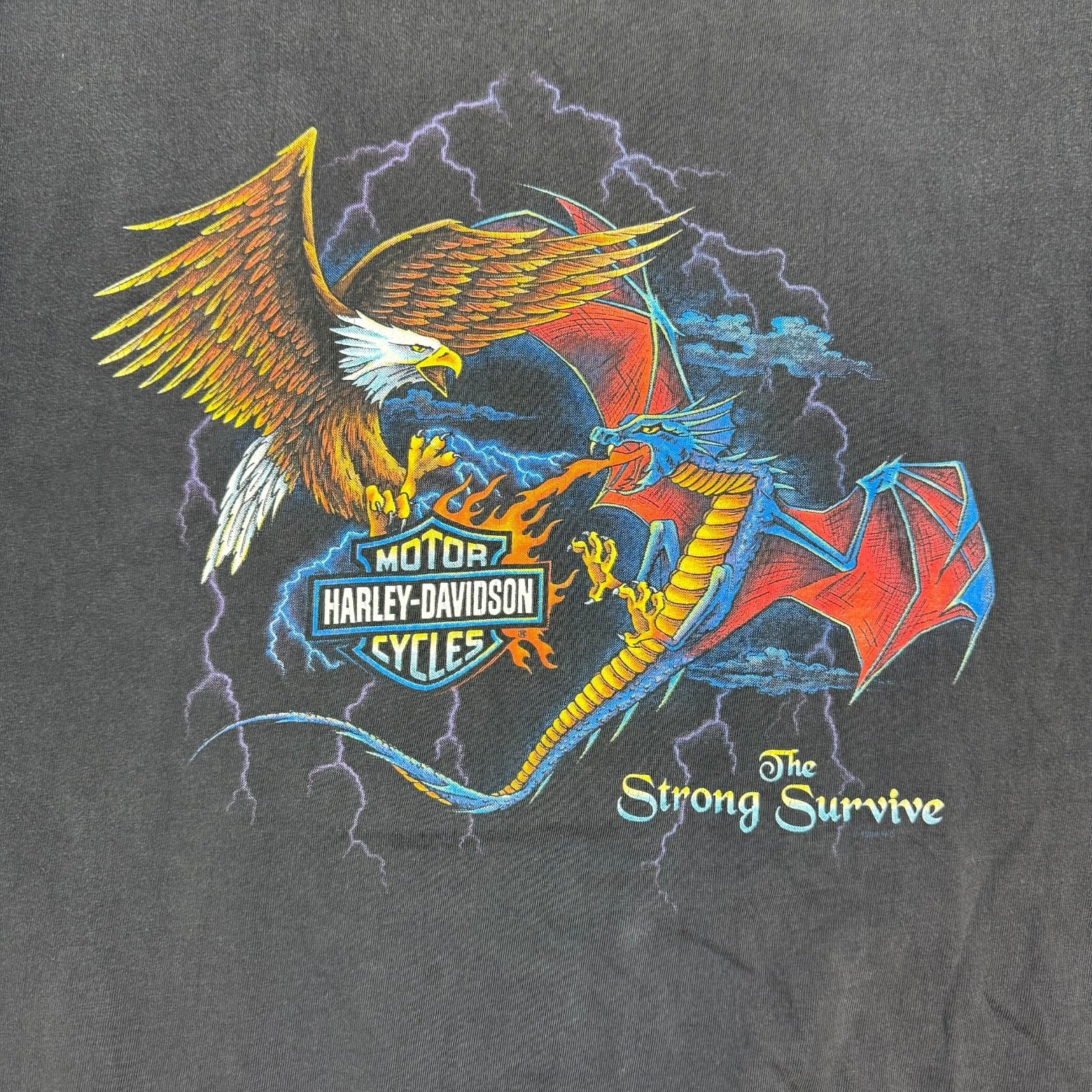 Vintage Harley Davidson The Strong Survive Tee Black