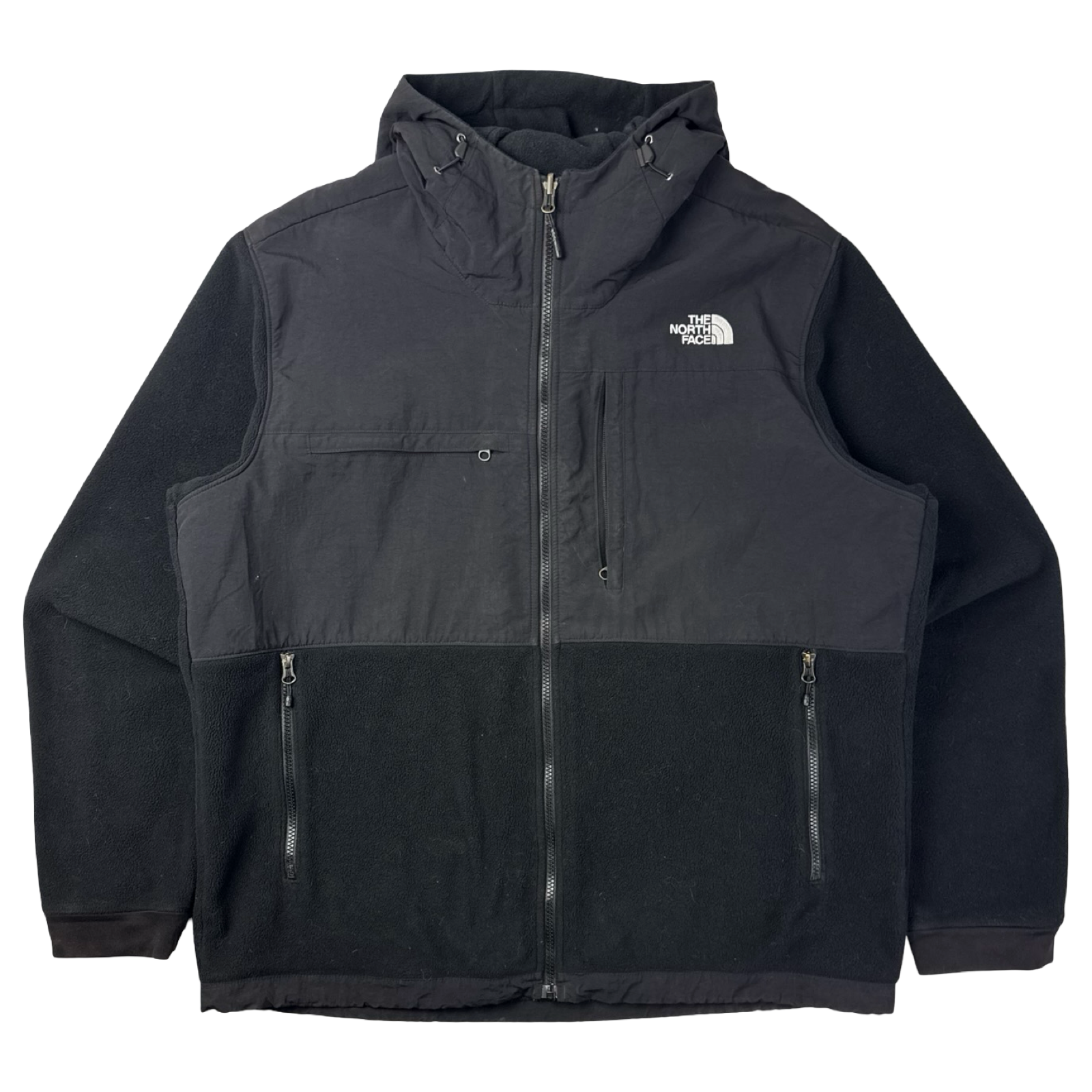 The North Face Denali Hooded Zip Up Jacket Black