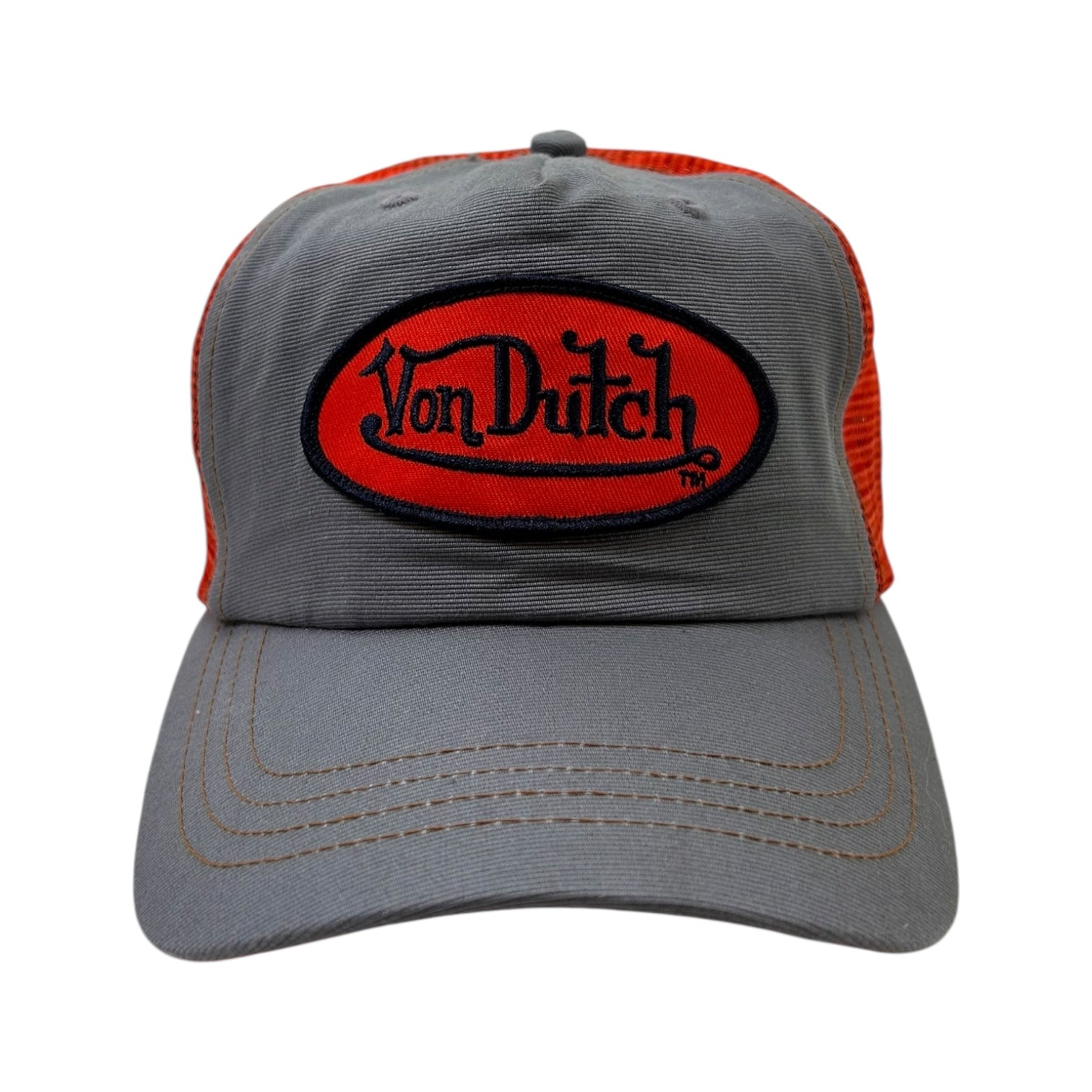 Vintage Y2K Von Dutch SnapBack Hat Grey/Red