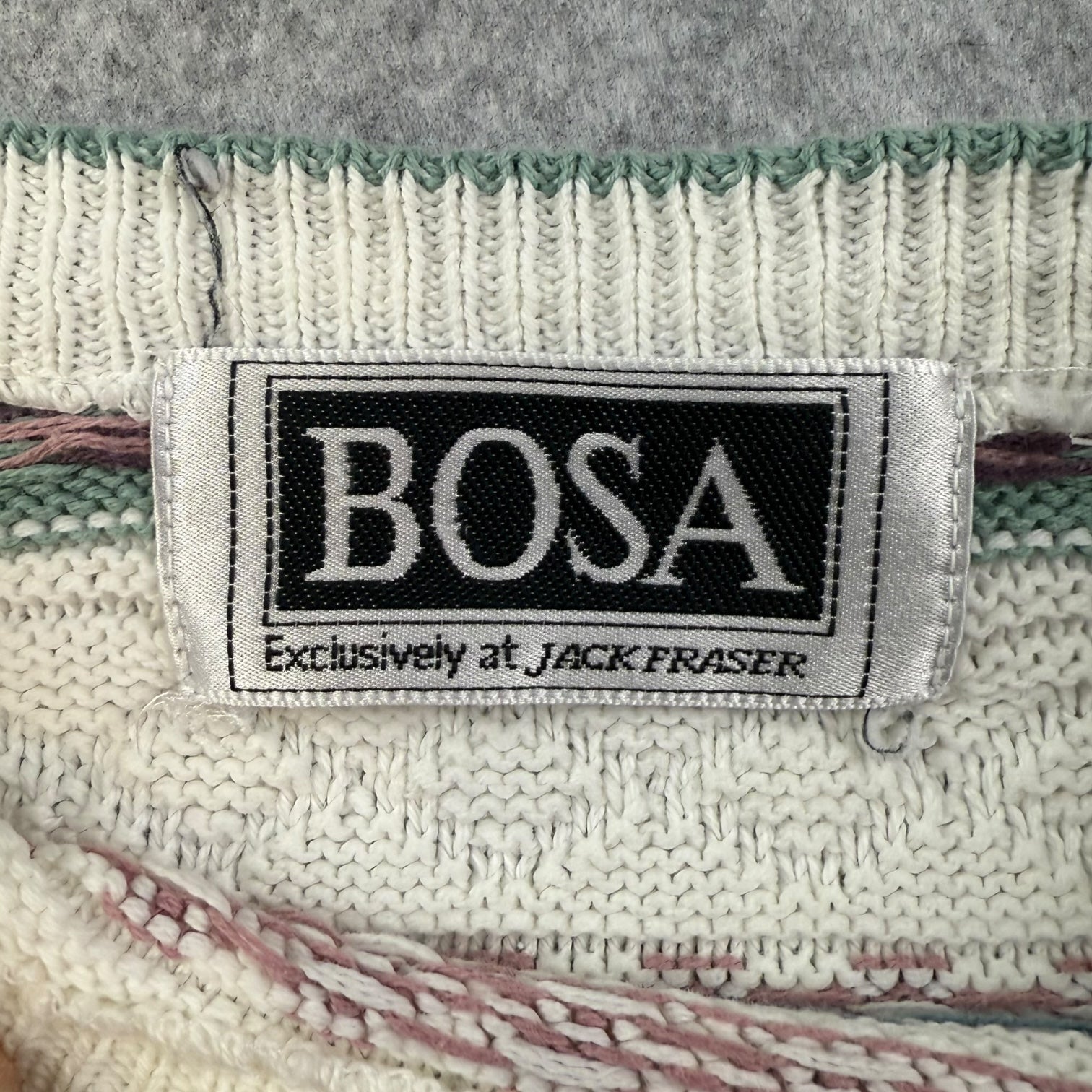 Vintage Bosa Knit Sweater White/Green