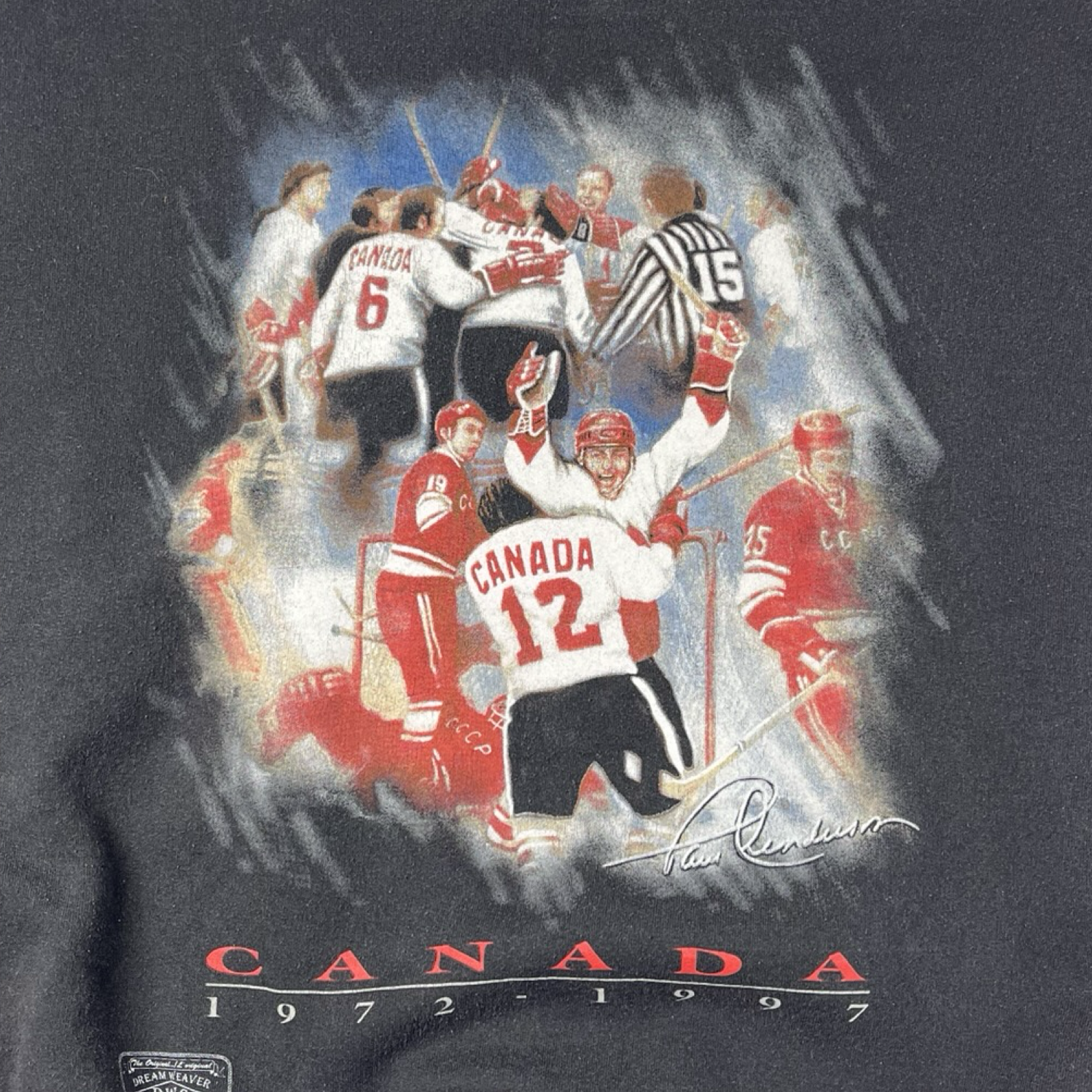 1997 Canada Hockey Crewneck Faded Black