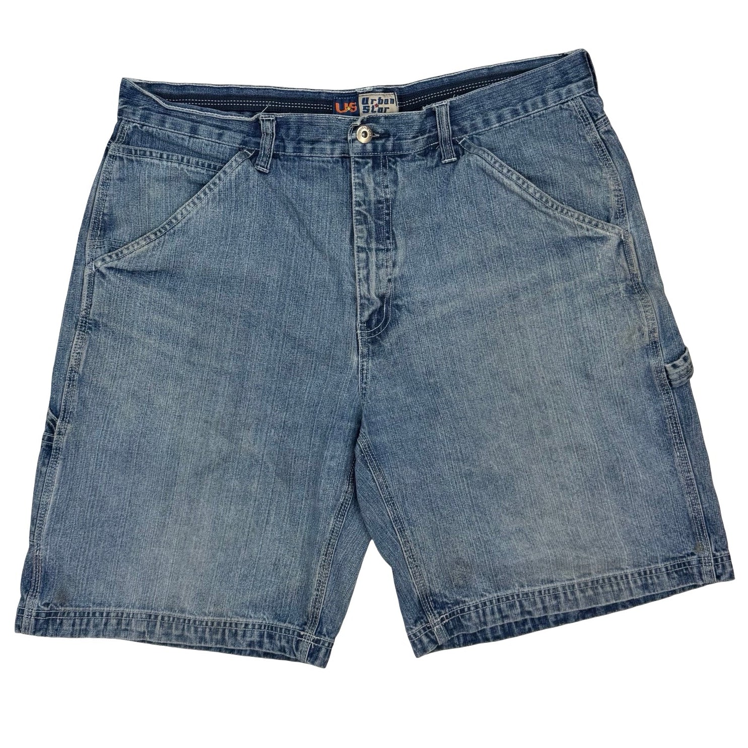 Vintage Urban Star Denim Carpenter Shorts Blue