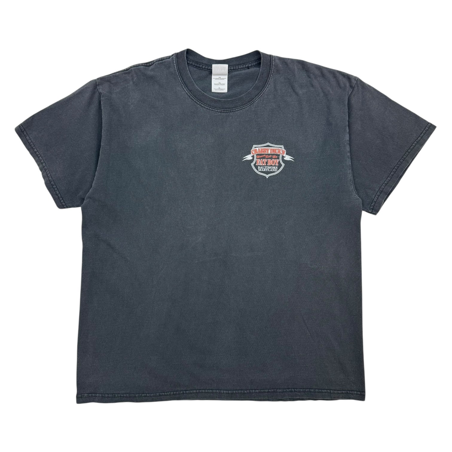Vintage Crabby Dicks Fat Boys Biker Tee Faded Black