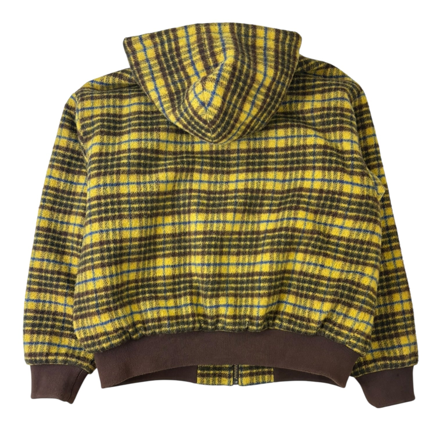 Supreme Plaid Wool Hooded Work Jacket Yellow