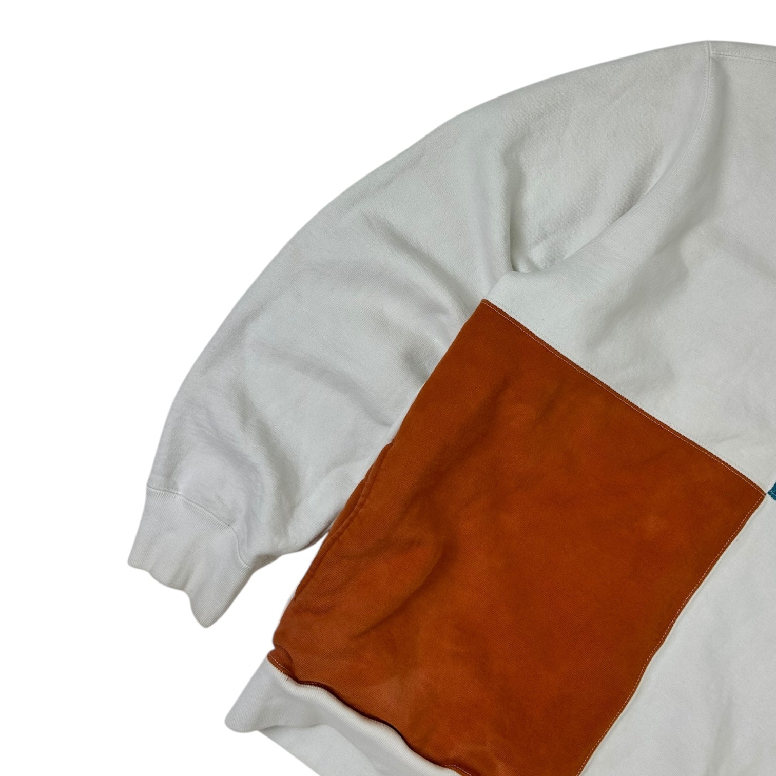 Supreme Color Blocked Half Zip Sweatshirt White/Orange