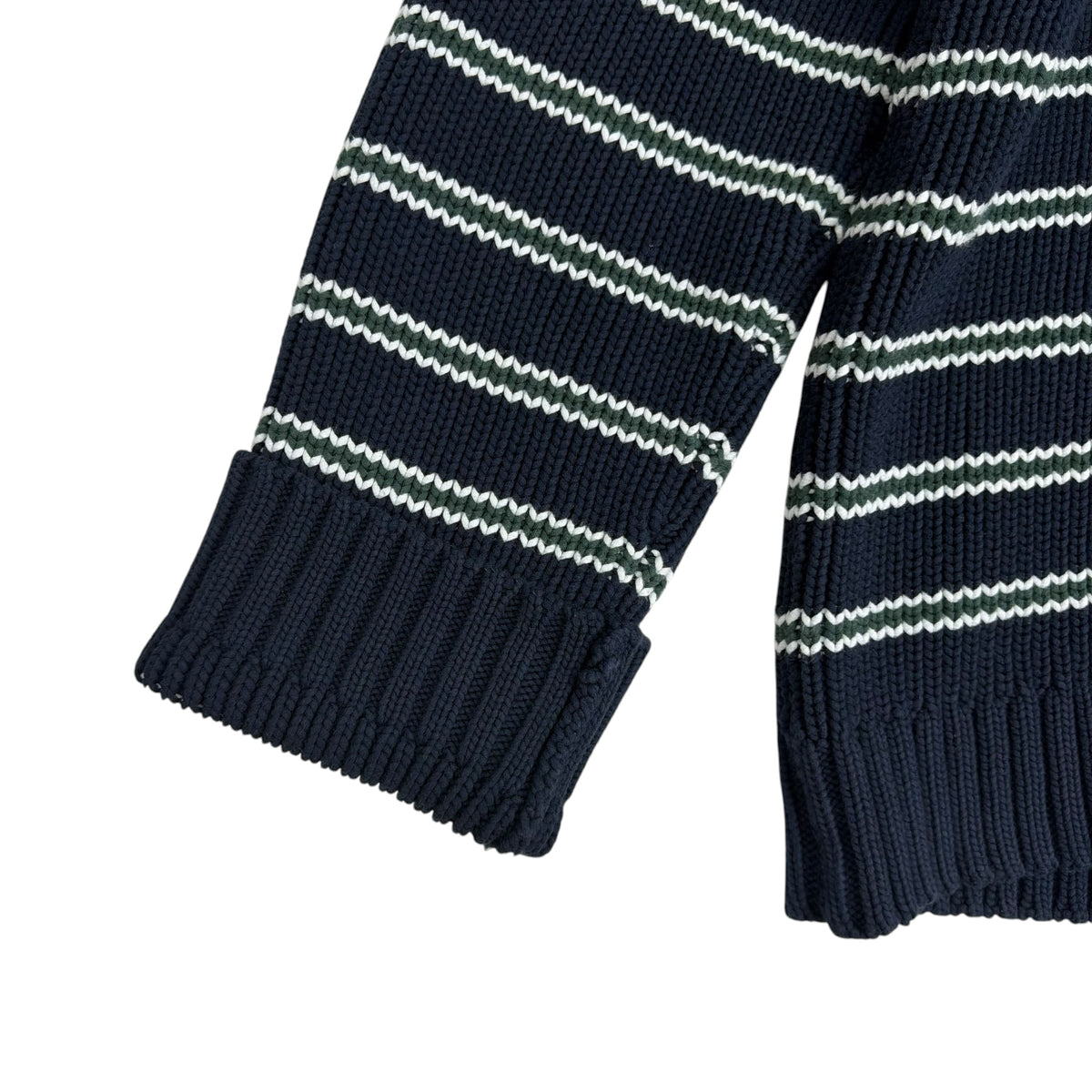 FW25 Stussy Stripe Knit Crewneck Navy