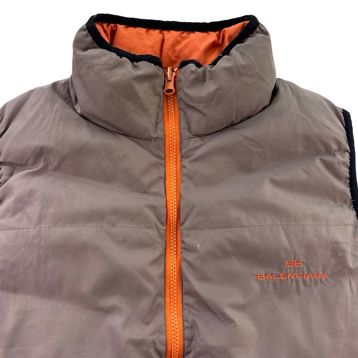 Vintage Balenciaga Sports Down Reversible Vest Orange/Brown