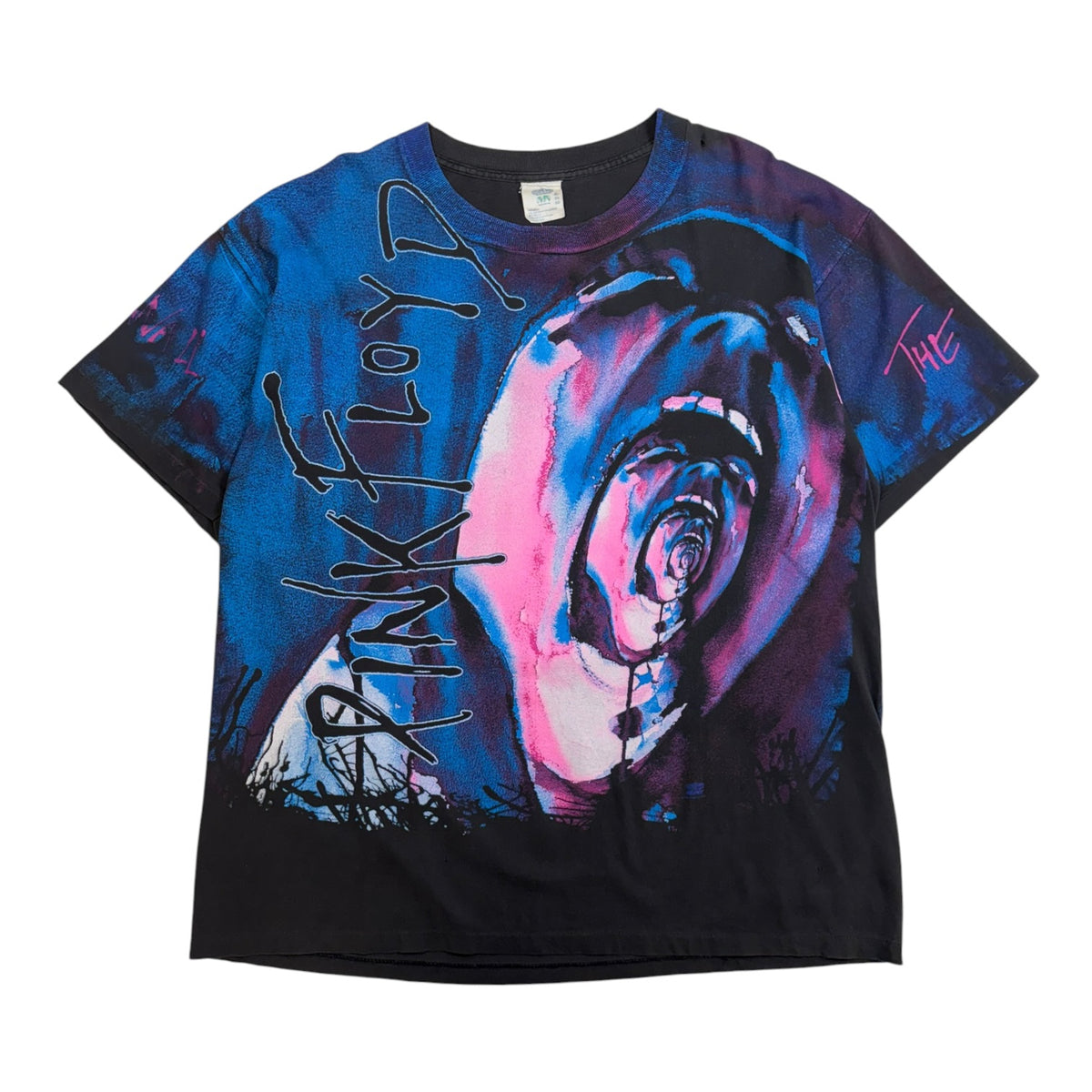 Vintage 1994 Pink Floyd "The Wall" All Over Print T-Shirt Black/Multi