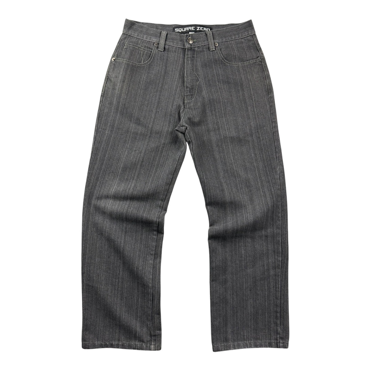 Vintage Square Zero Pattern Pocket Pants Grey