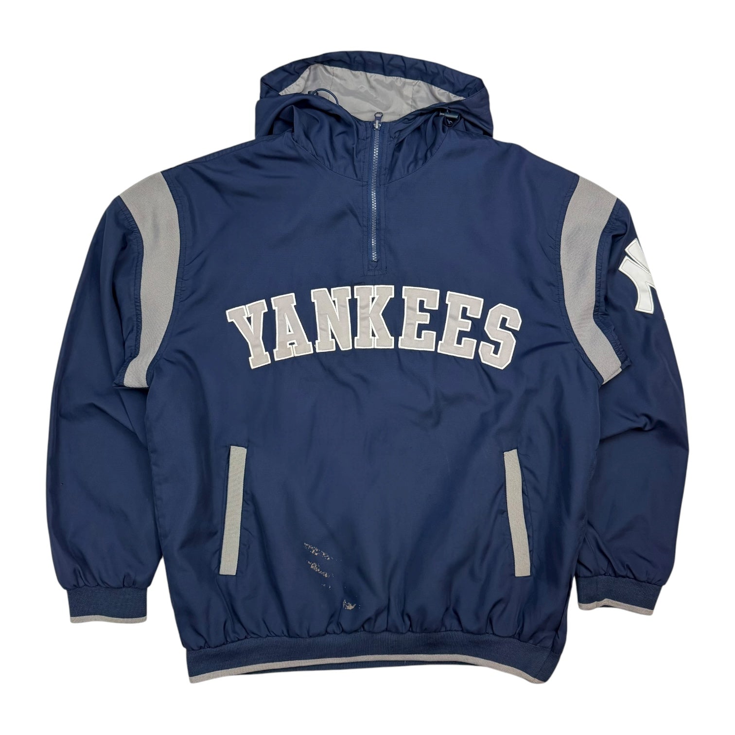 Vintage New York Yankees Anorak Light Weight Windbreaker Blue