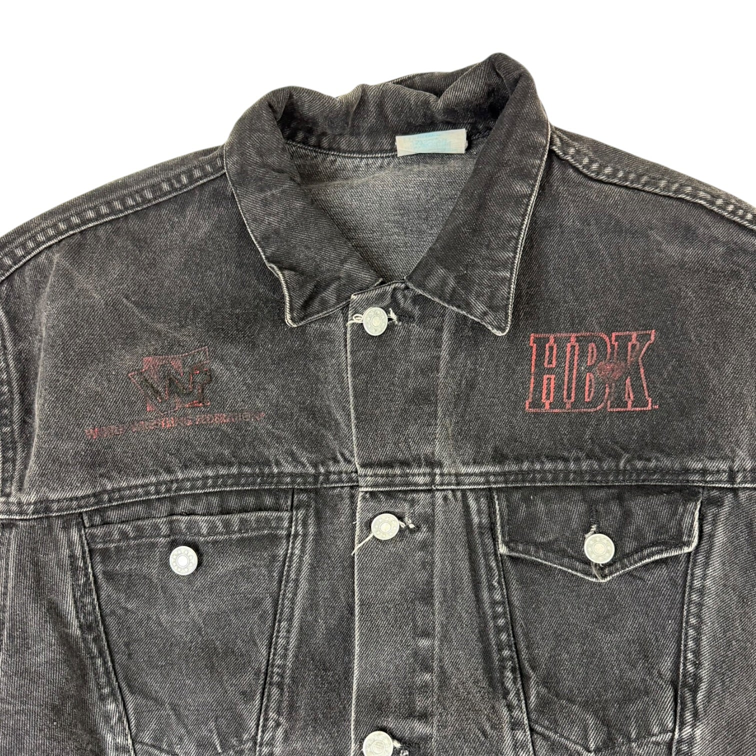 Vintage WWF HBK Shawn Michaels Denim Jacket Black