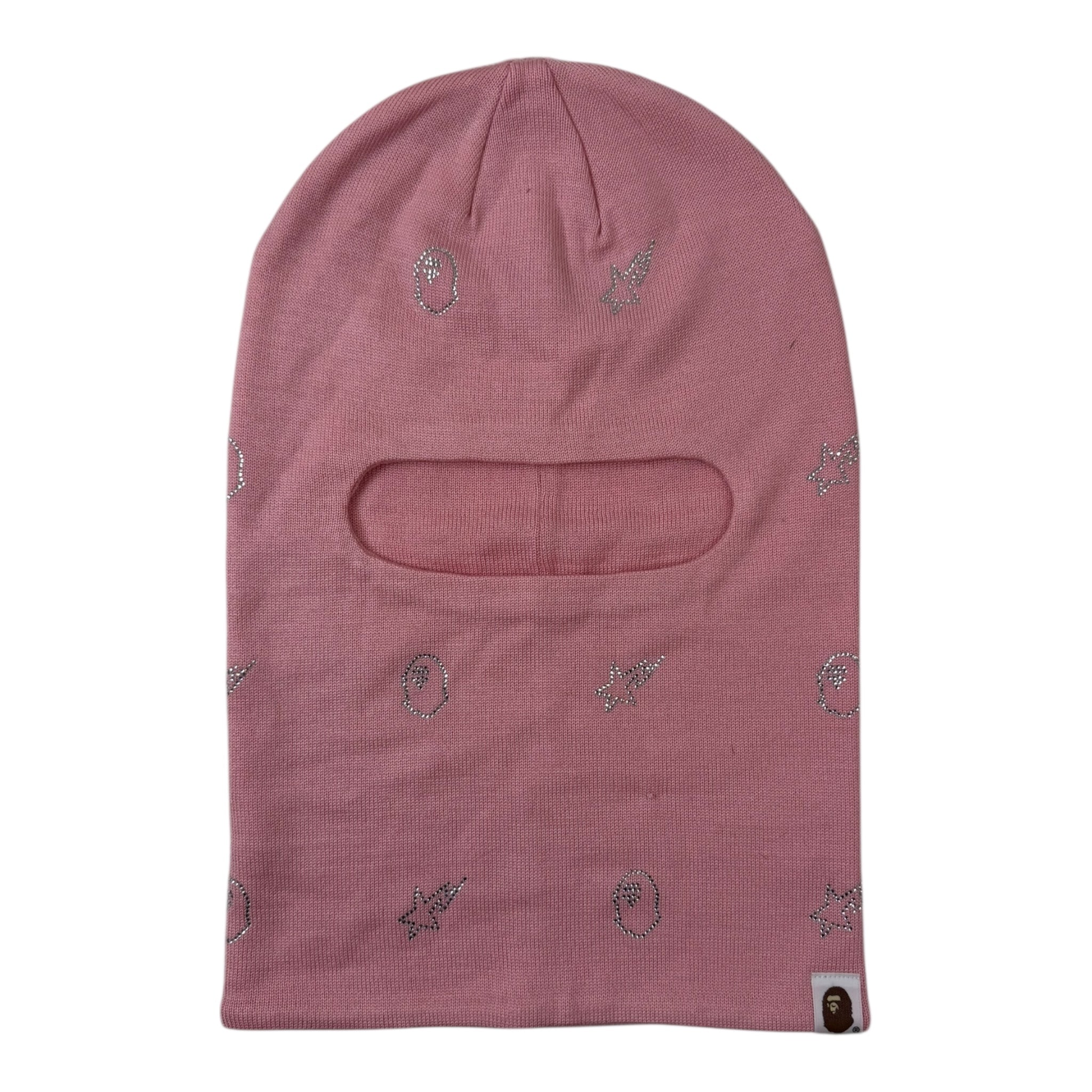 BAPE Black Crystal Stone Balaclava Pink