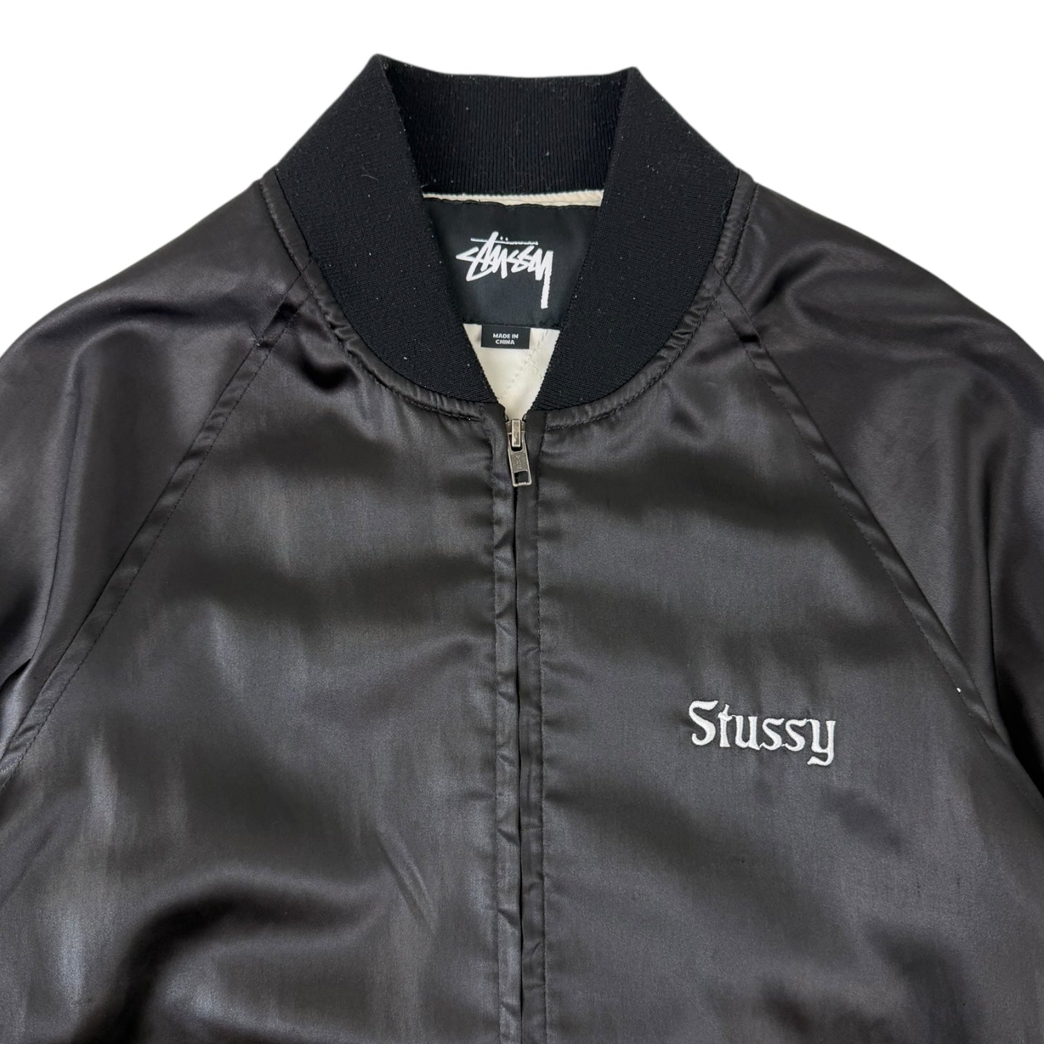 Stussy California Satin Bomber Black