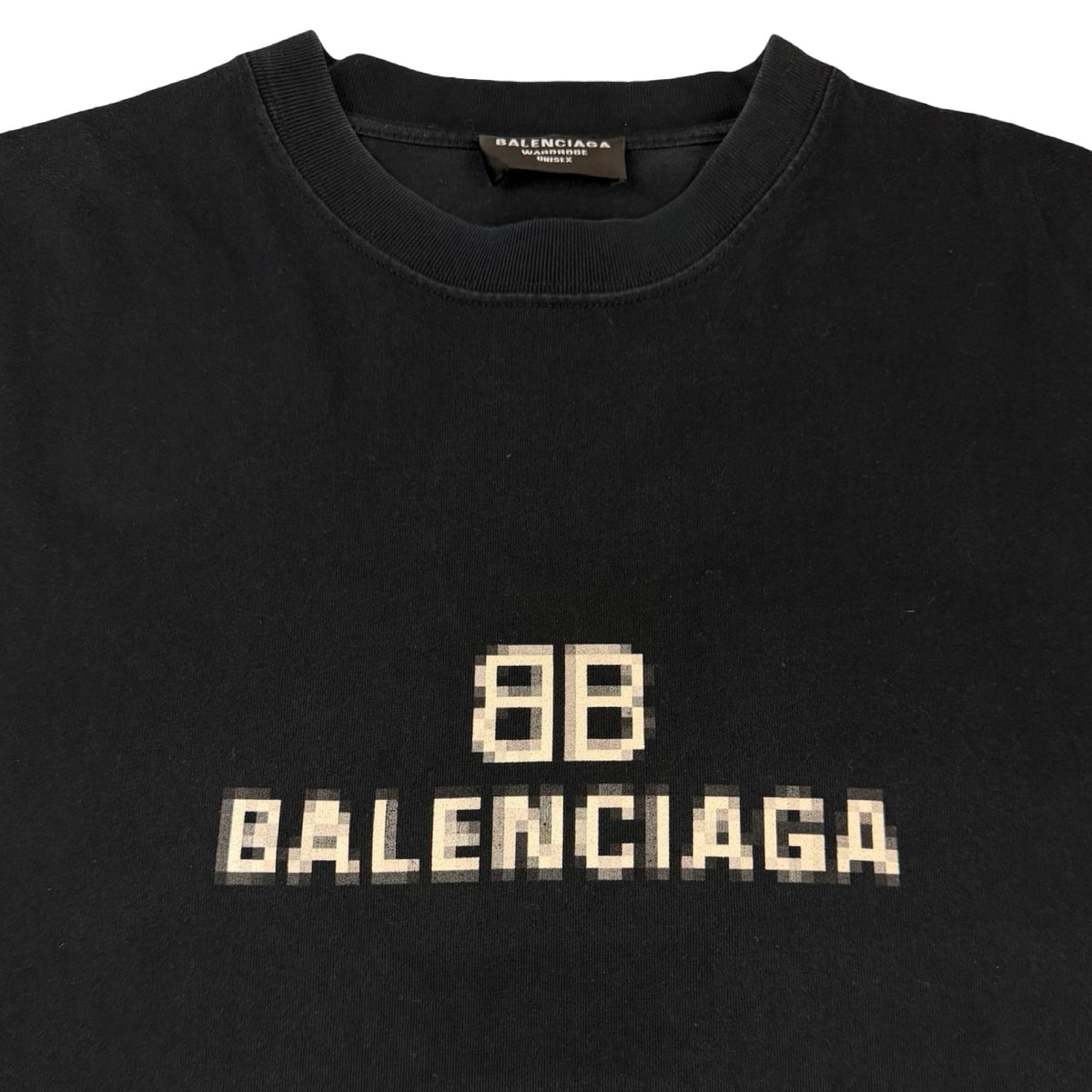 (W) Balenciaga BB Pixel Medium Fit T-Shirt Black