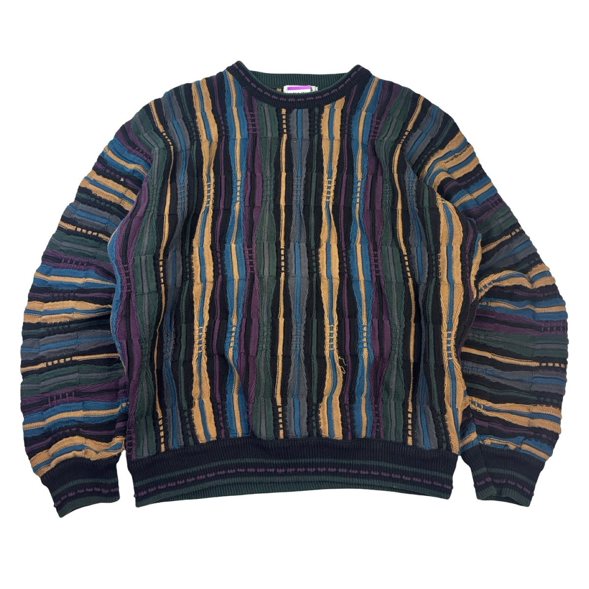 Vintage Akira 3D Knit Sweater Vertical Purple/Brown