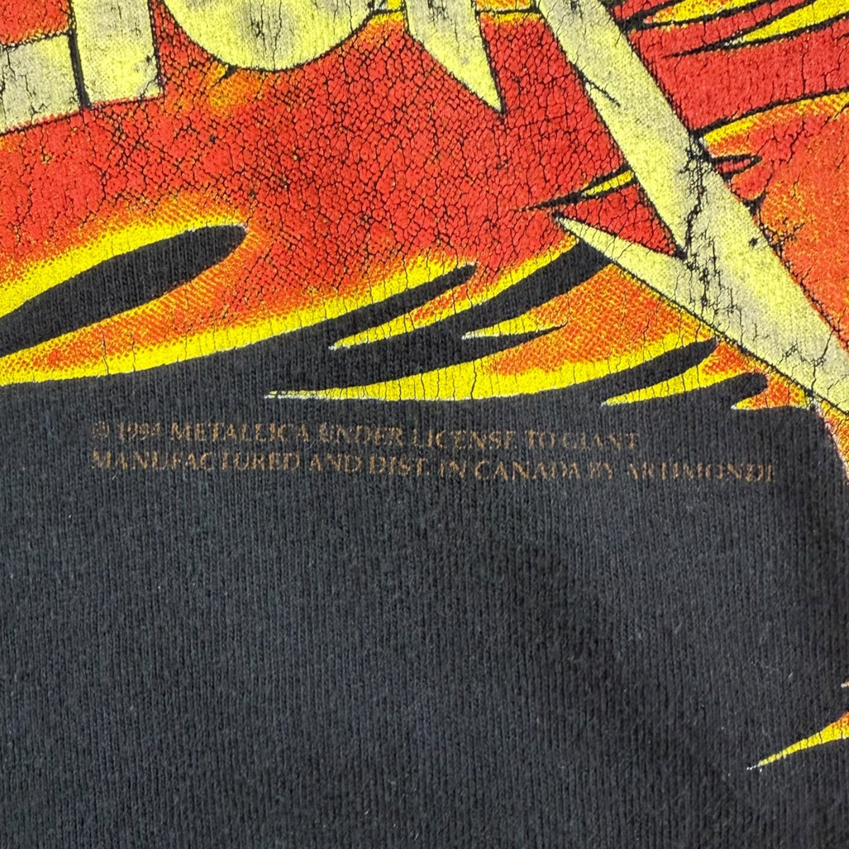 Vintage 1994 Metallica Flaming Skull T-Shirt Black