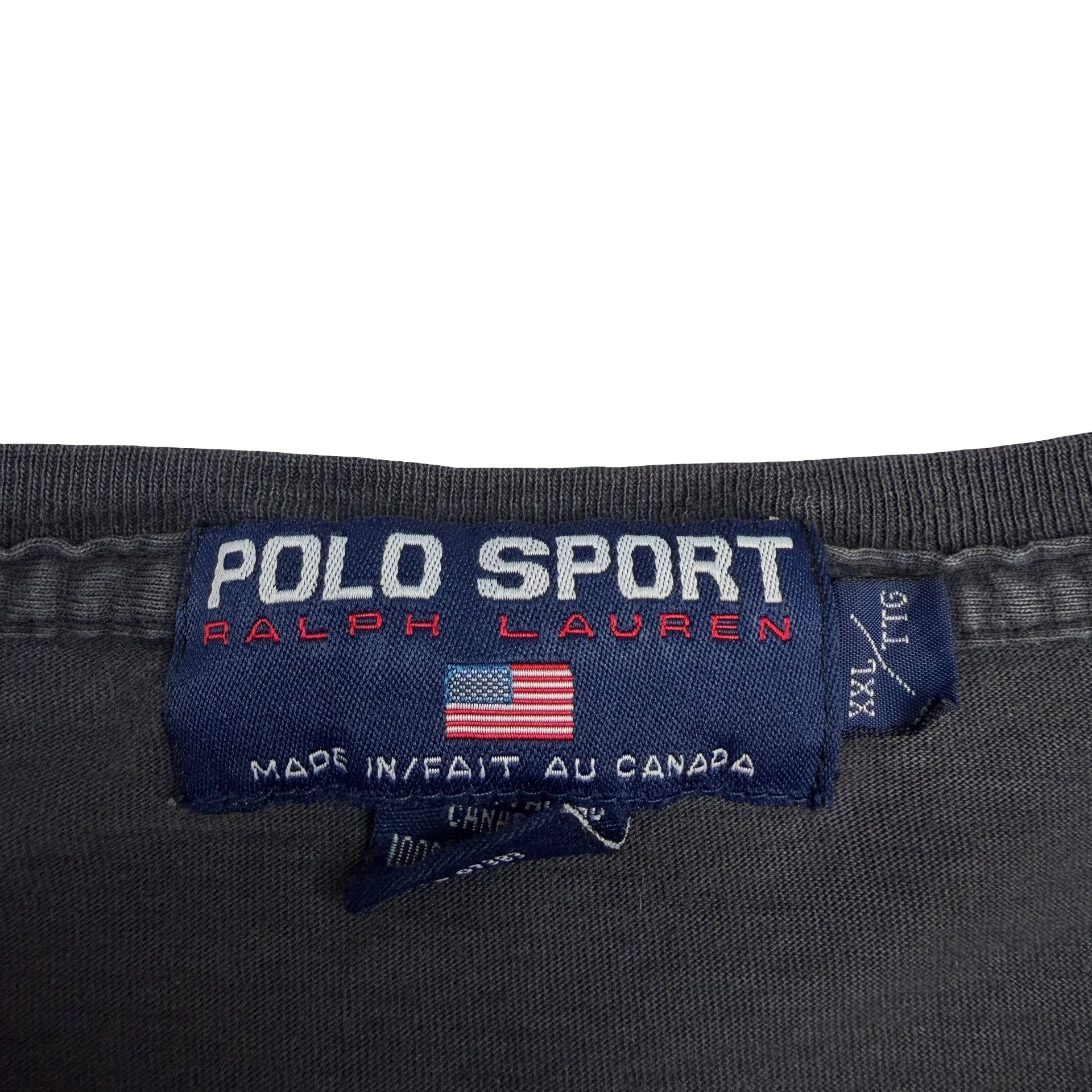 Vintage Polo Sport Ralph Lauren Flag Tee Black