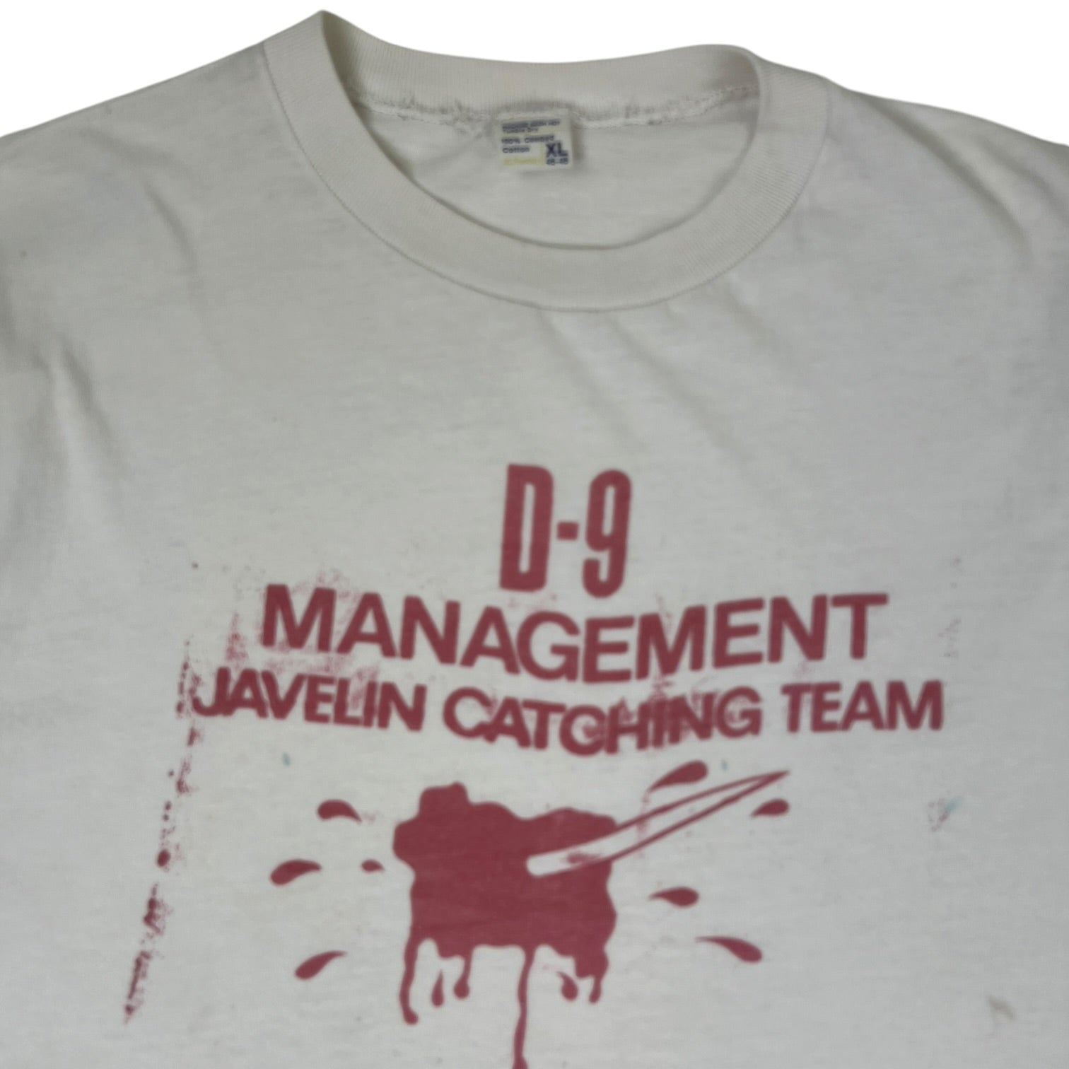 Vintage D-9 Management Javelin Catching Team T-Shirt White