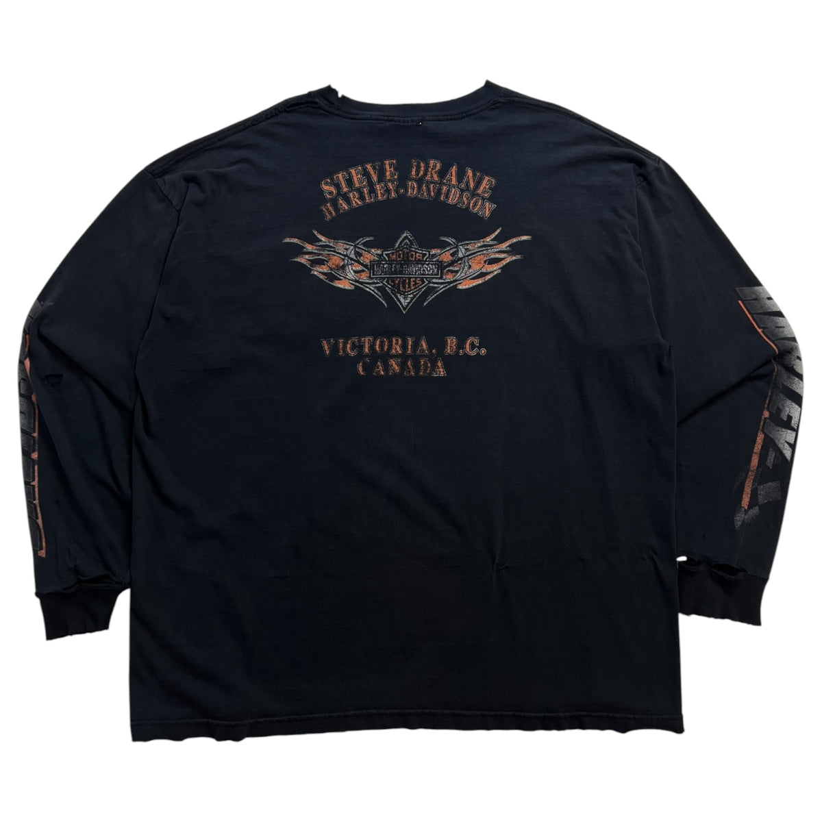 Vintage Harley Davidson Victoria, B.C Long Sleeve T-Shirt Black