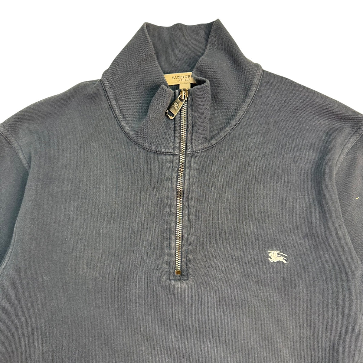 Vintage Burberry Quarter Zip Sweater Navy Blue