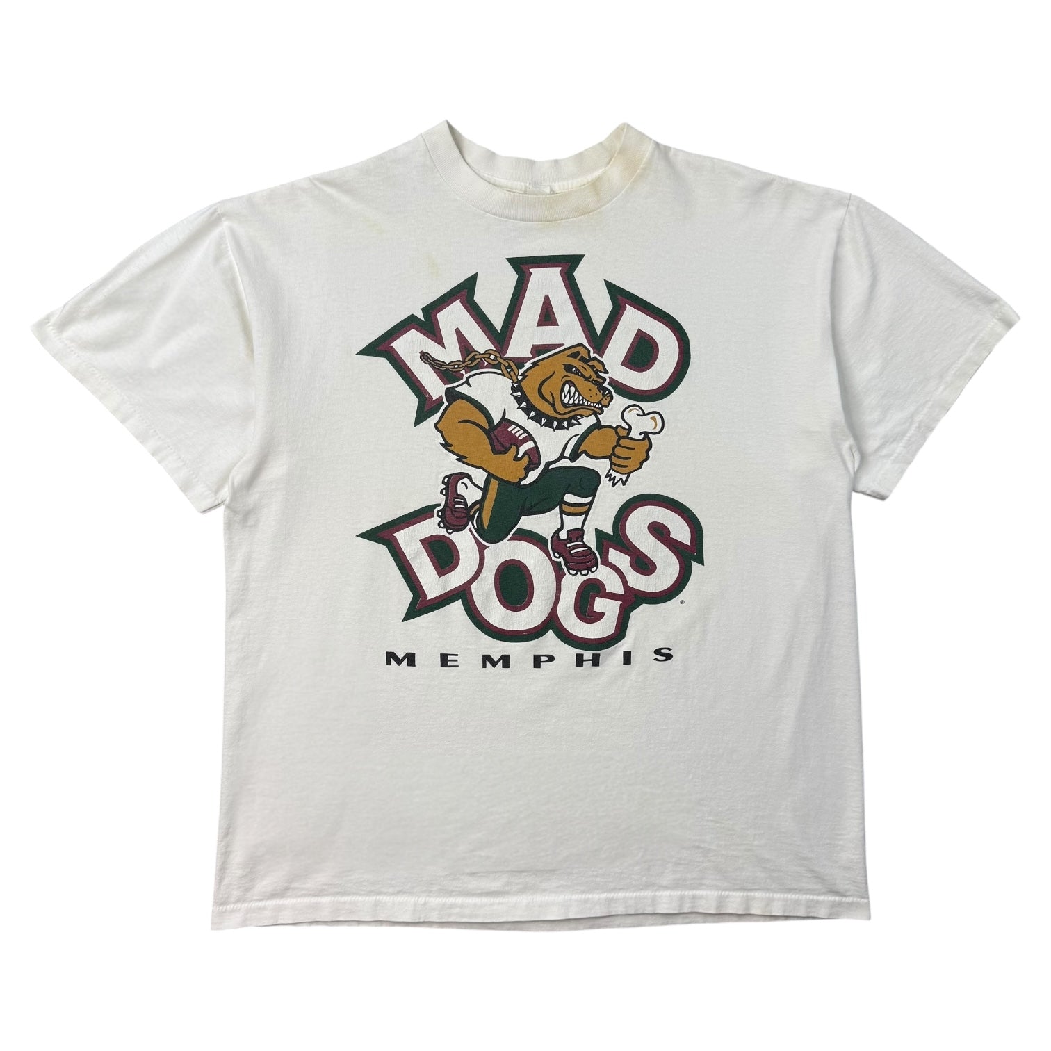 Vintage CFL Memphis Mad Dogs Tee White